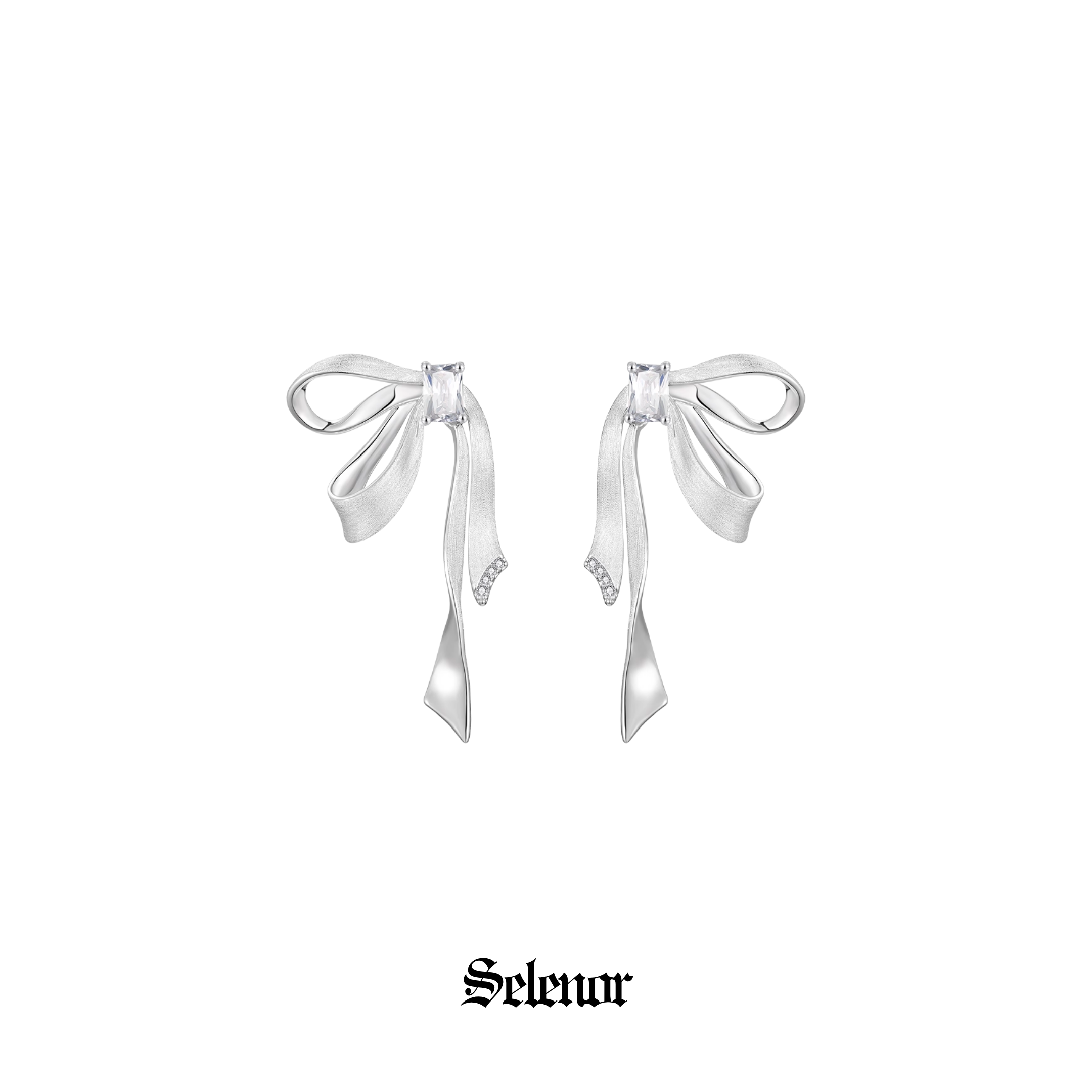 S925 ribbon grace pierce