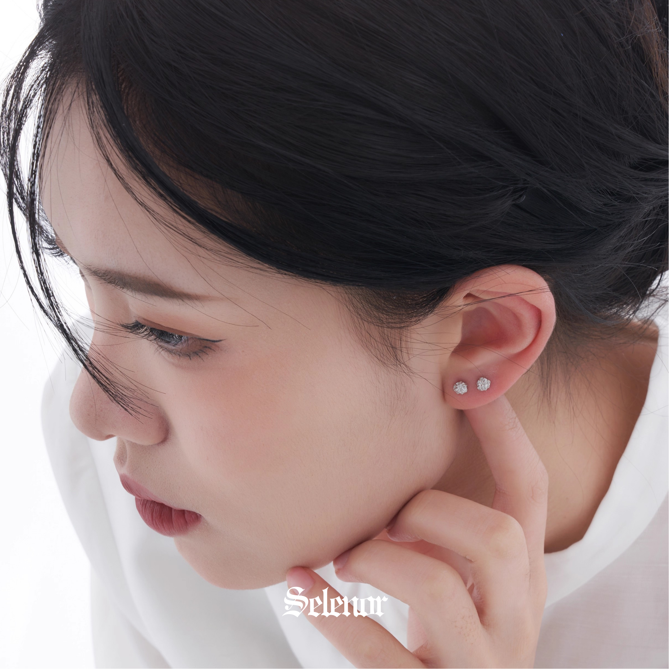 S925 twinkle stud pierce