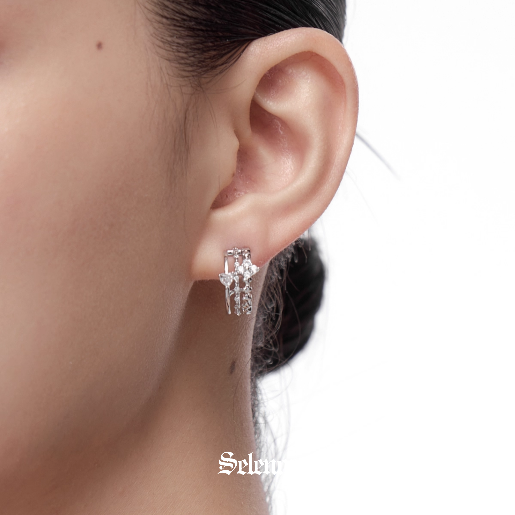 S925 Cubic zirconia celestia pierce