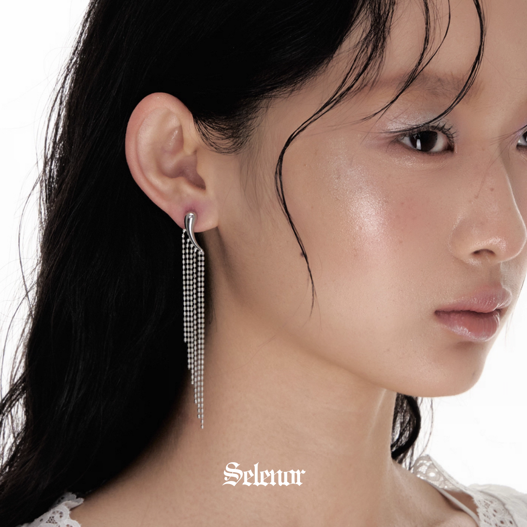 S925 cubic zirconia cascade pierce