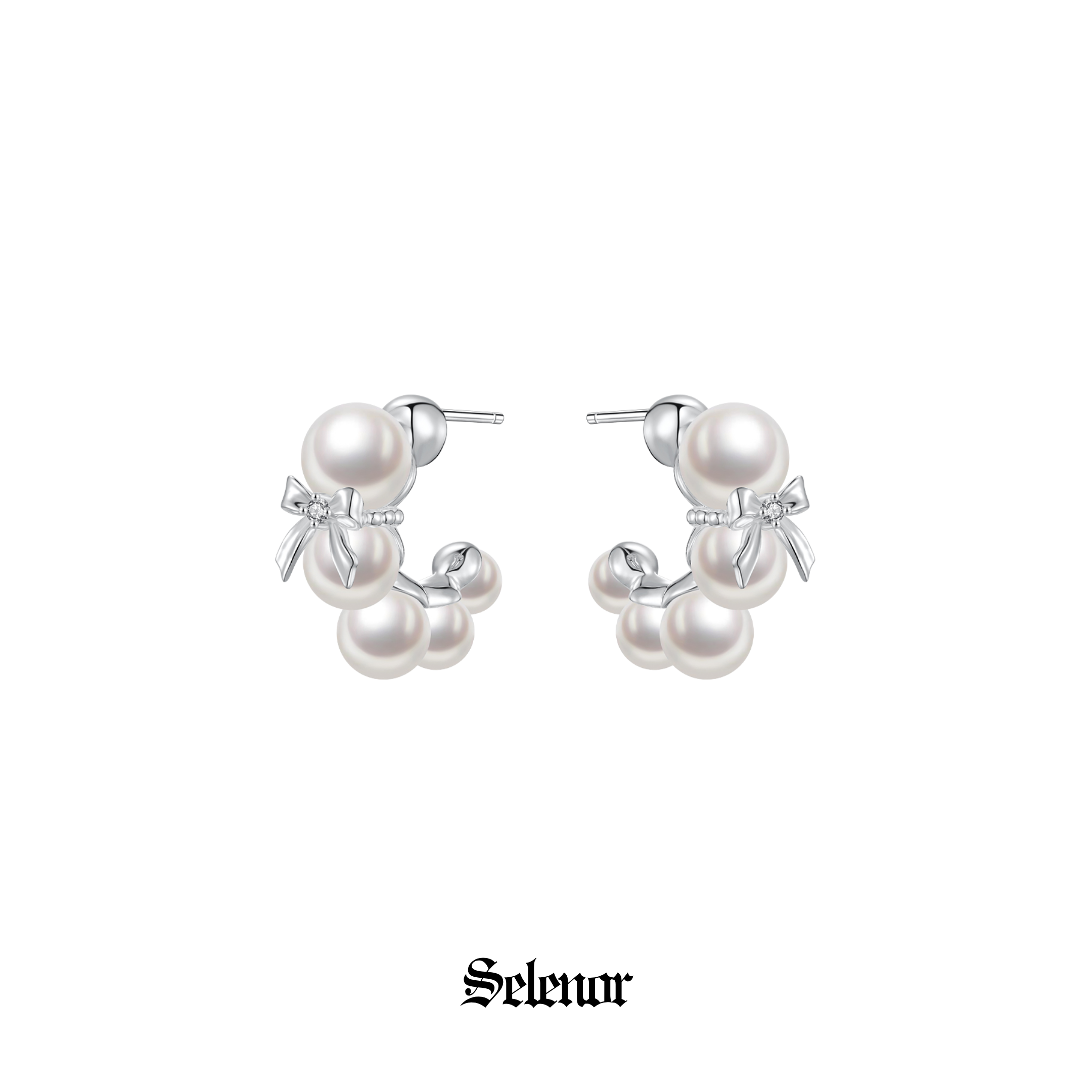 S925 pearl ribbon pierce
