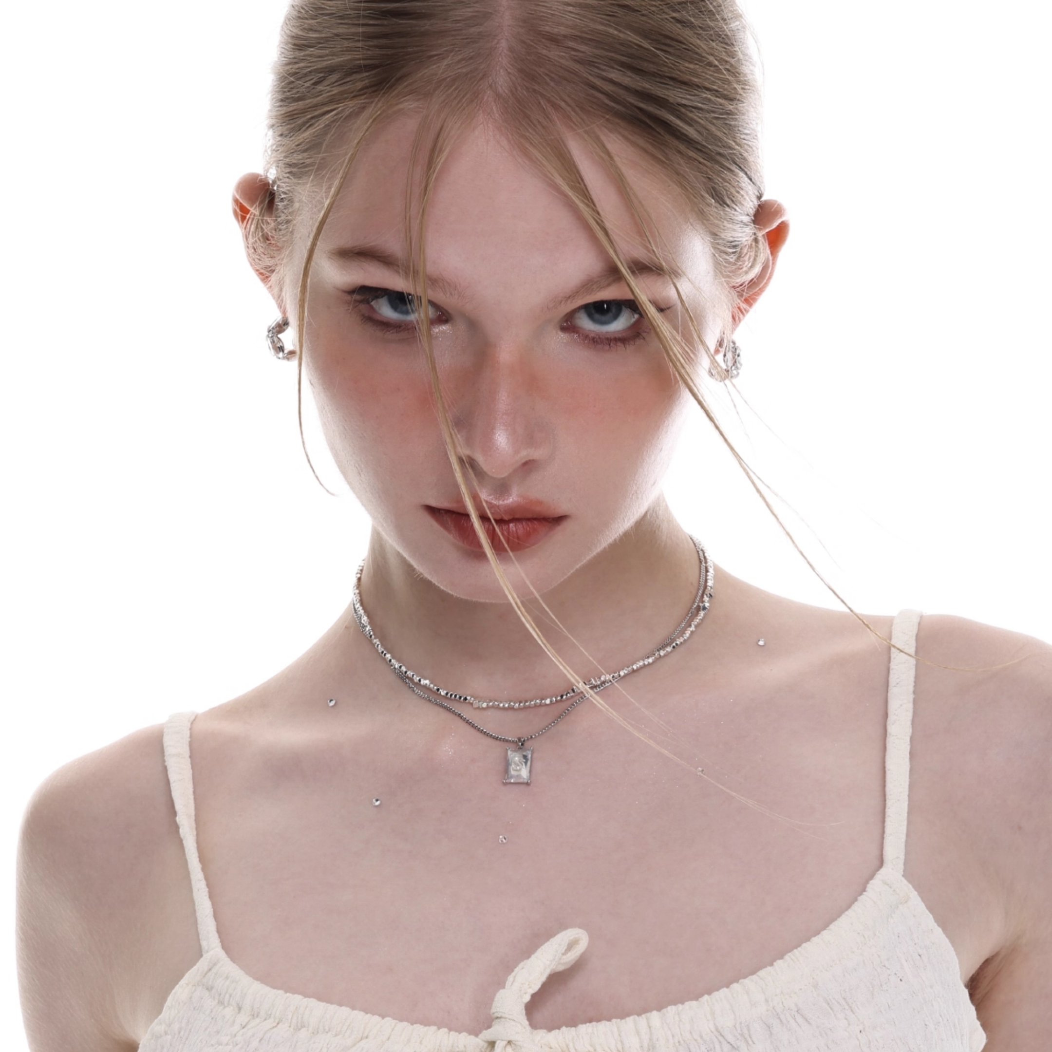 S925 Cubic zirconia etoile frame necklace