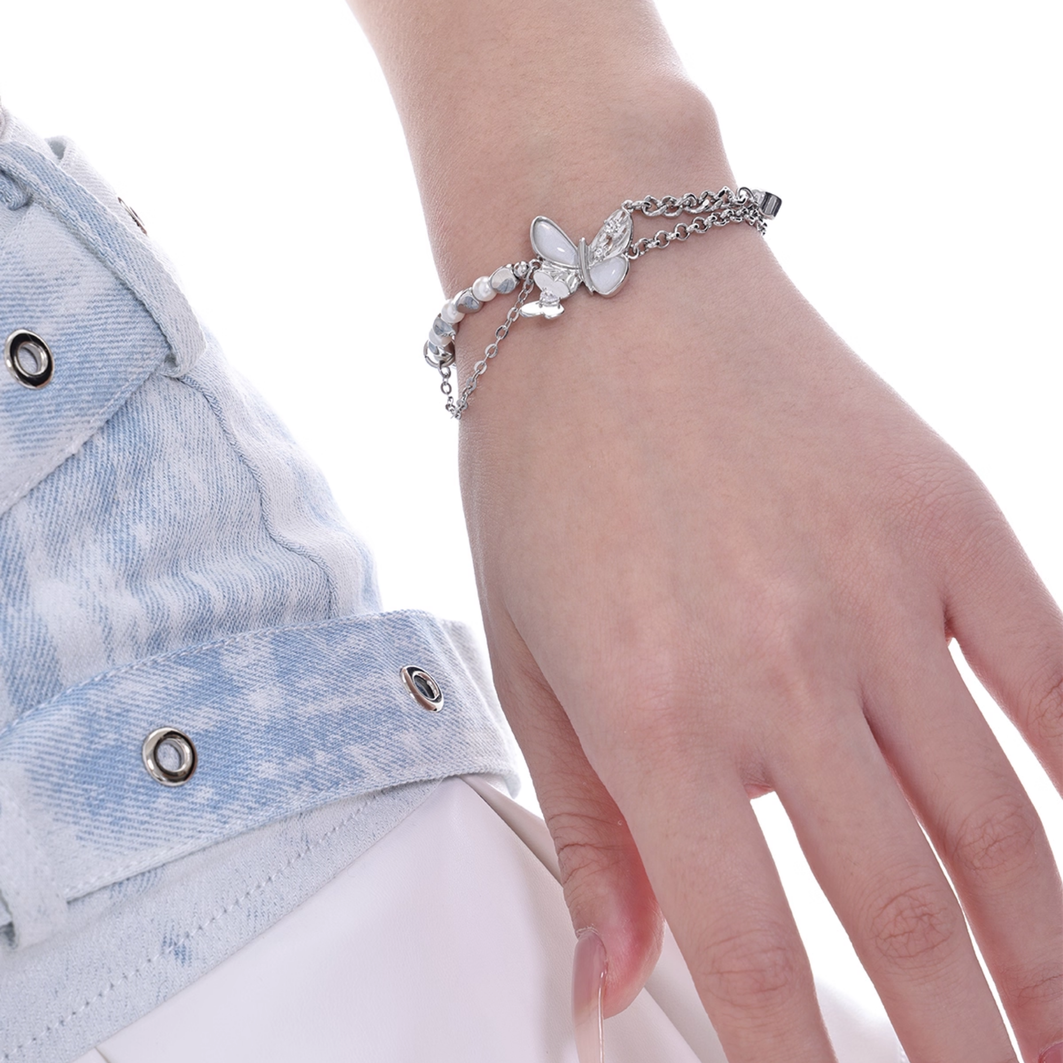 S925 Cubic zirconia Butterfly glow bracelet