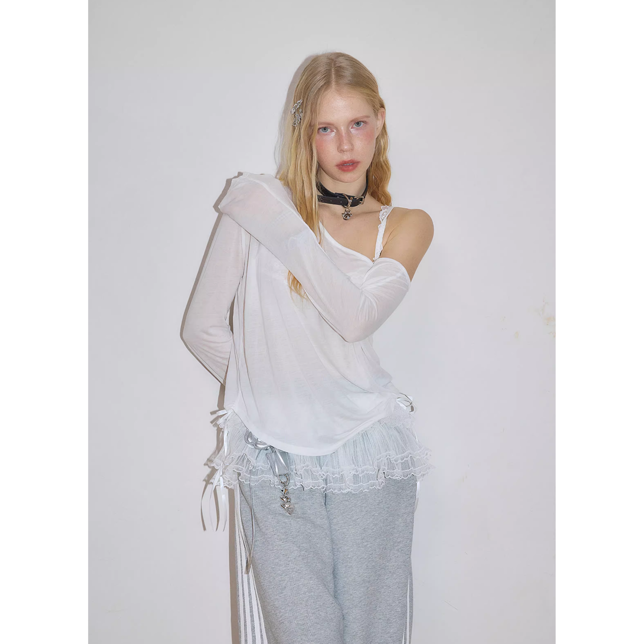 Asymmetry off shoulder tops