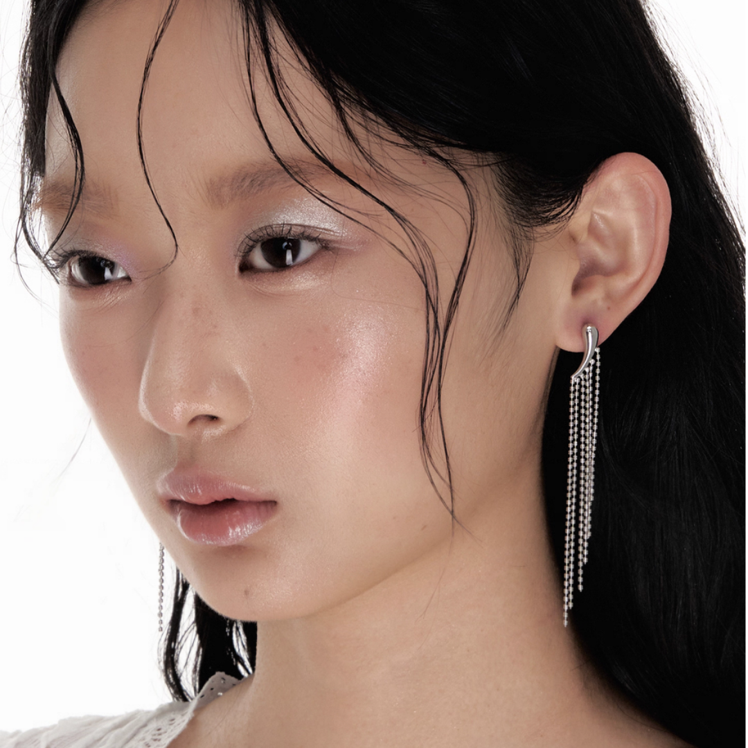 S925 cubic zirconia cascade pierce