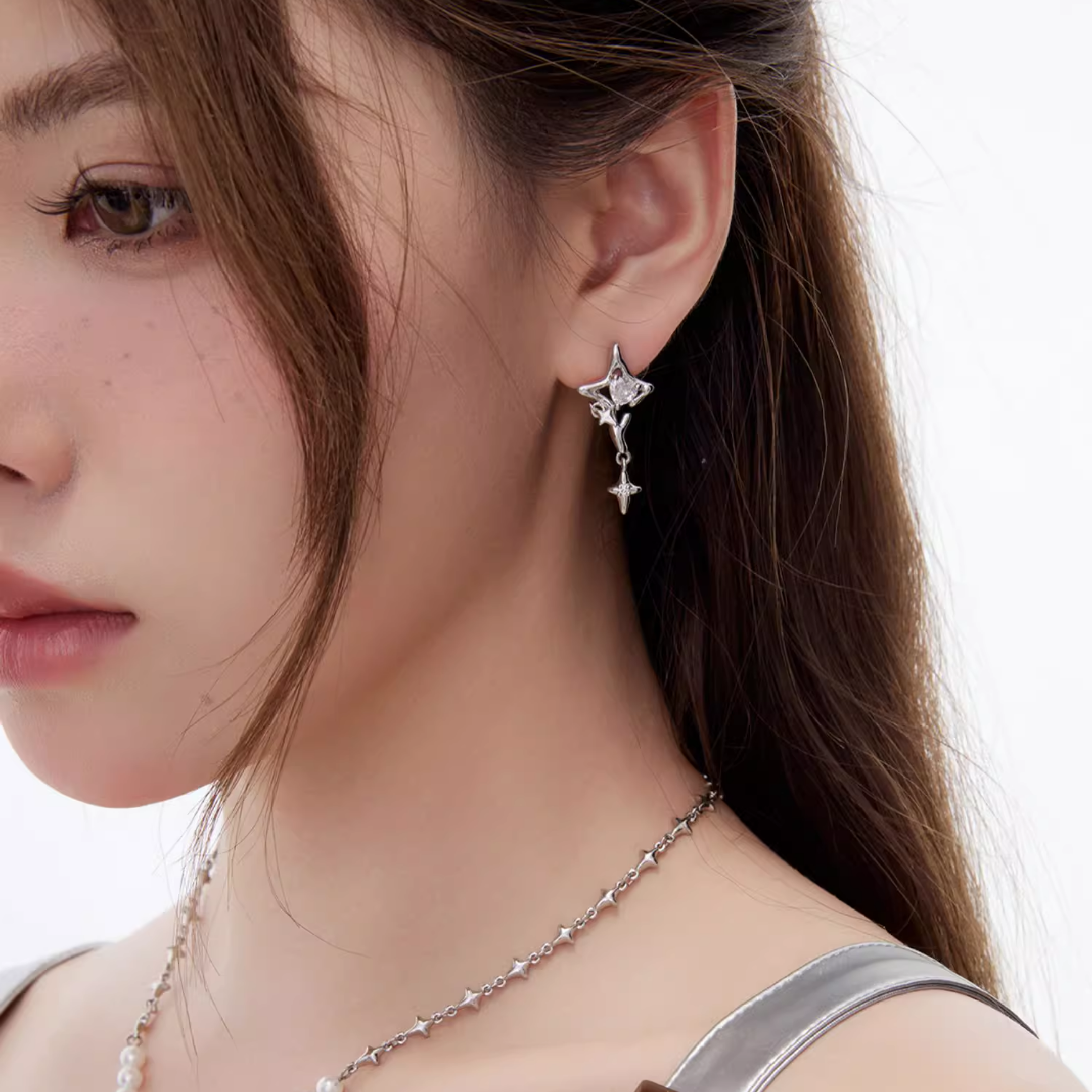 S925 Cubic zirconia stellune pierce