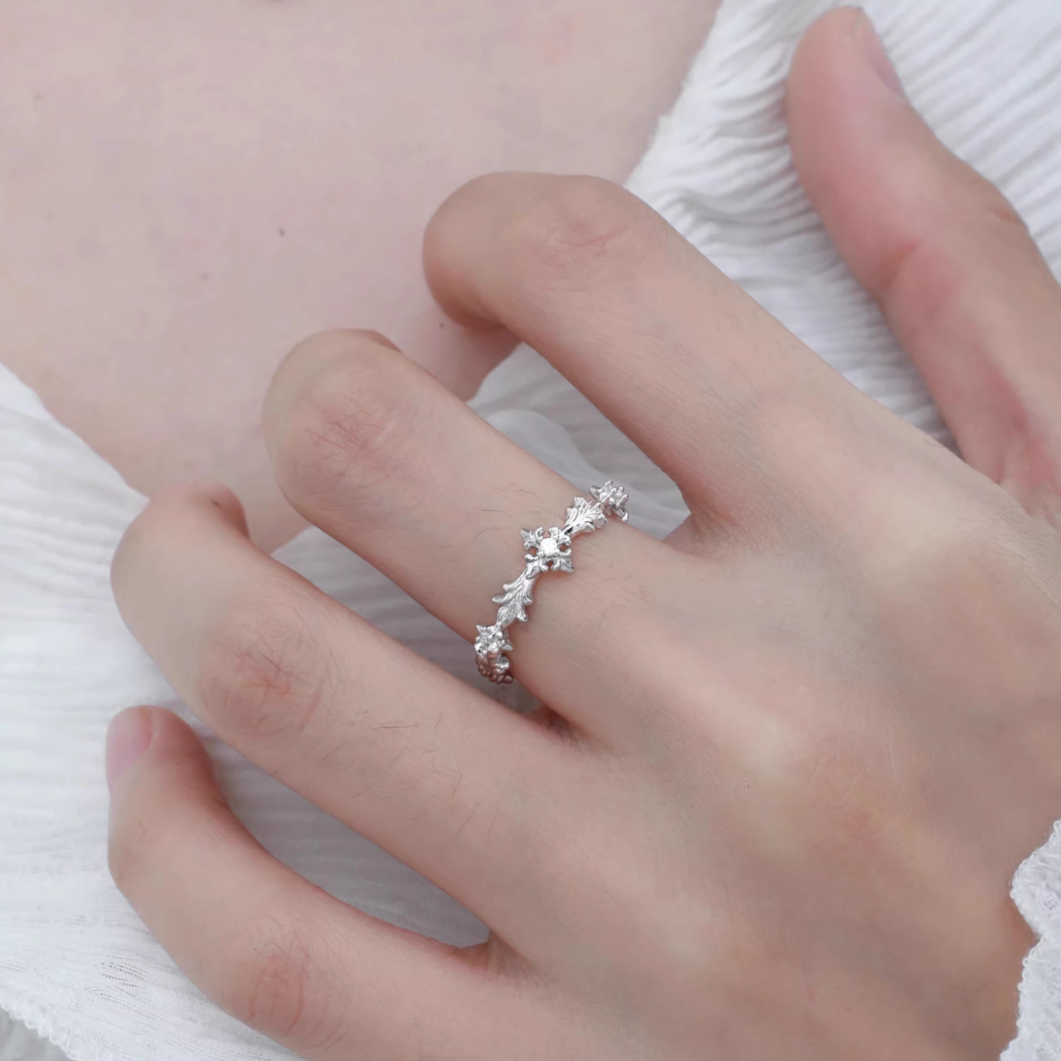 S925 Cubic zirconia stellar twin ring set