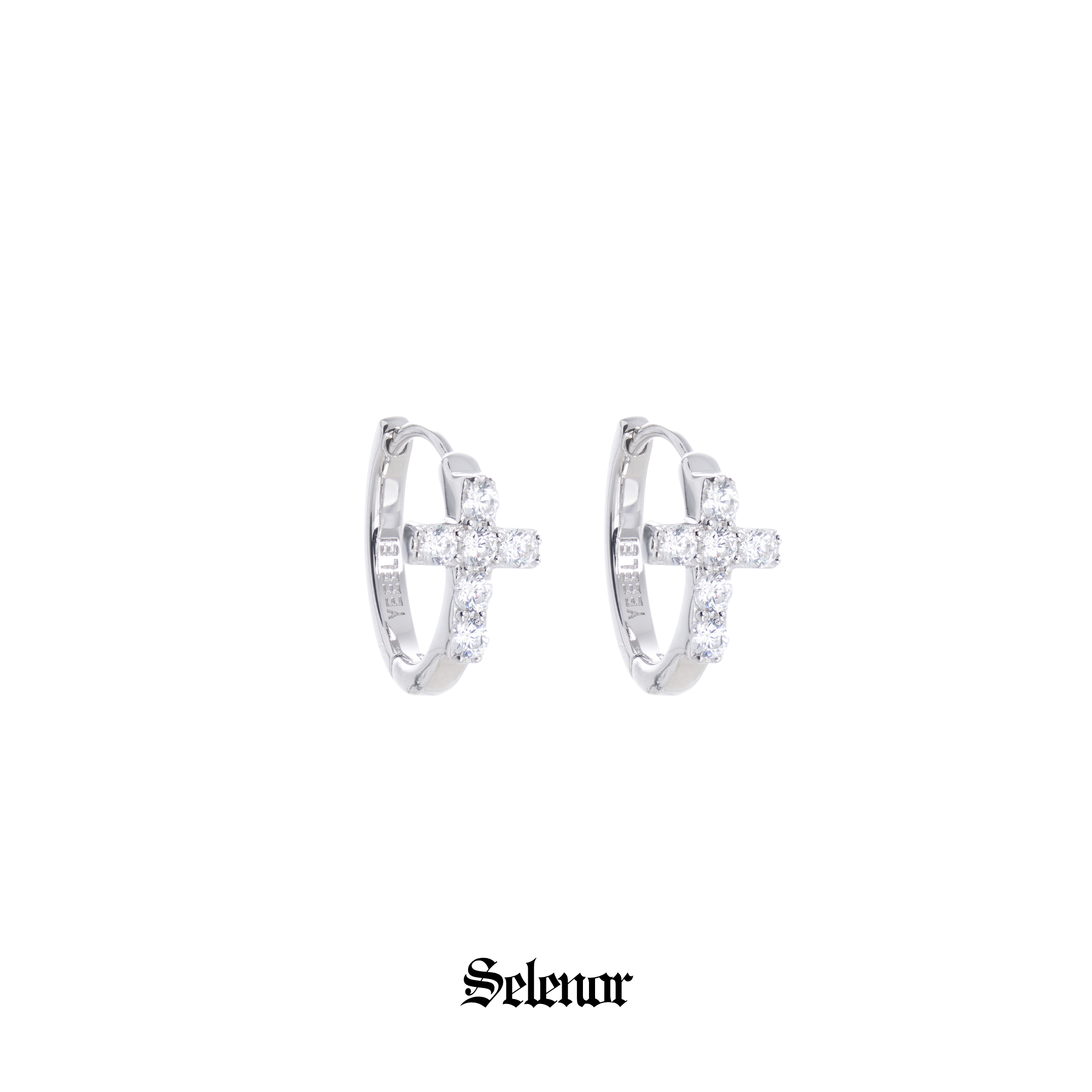 S925 cubic zirconia croix pierce