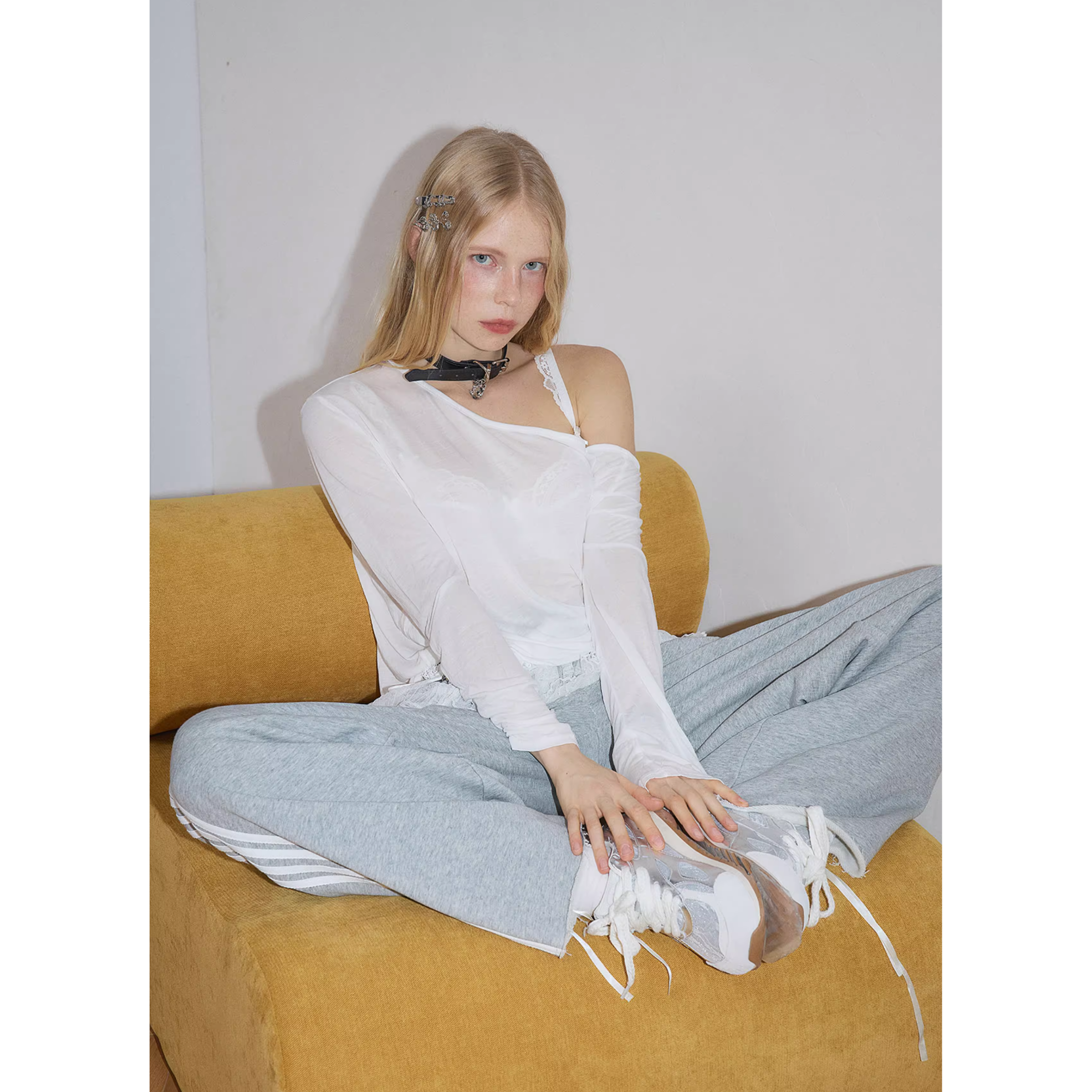 Asymmetry off shoulder tops
