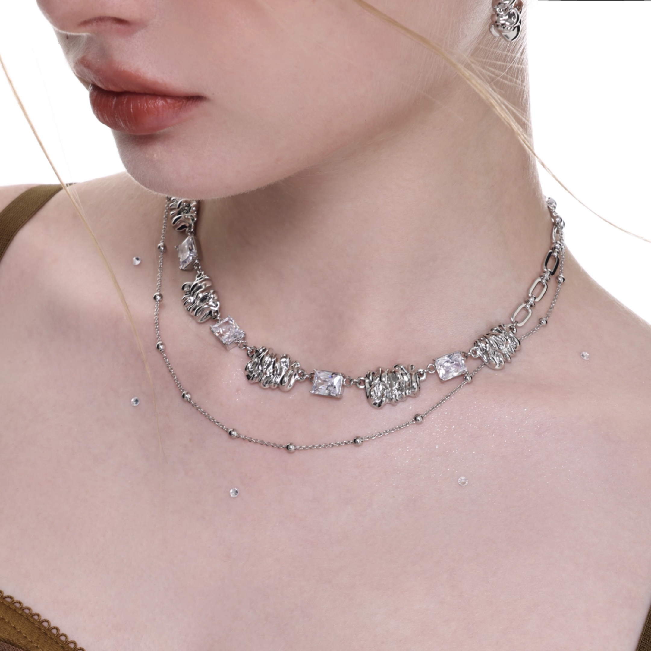 Cubic zirconia aether necklace
