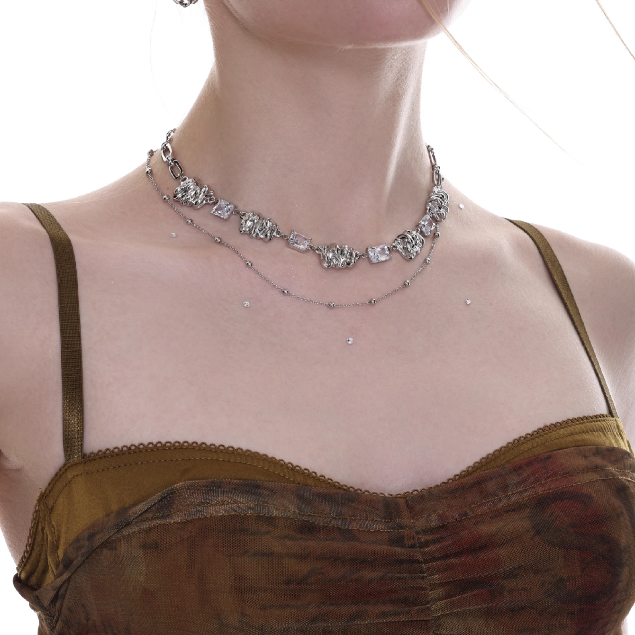 Cubic zirconia aether necklace