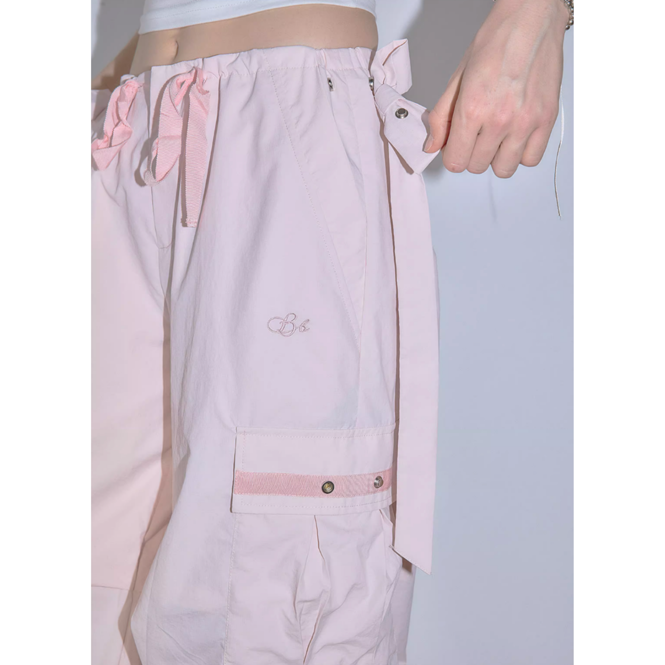 Ribbon cargo pants