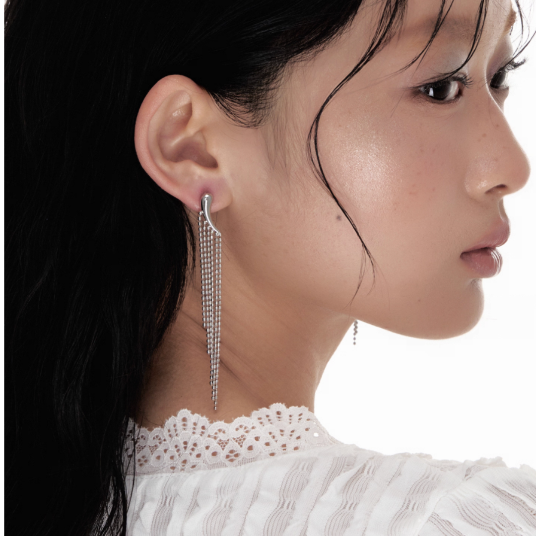 S925 cubic zirconia cascade pierce