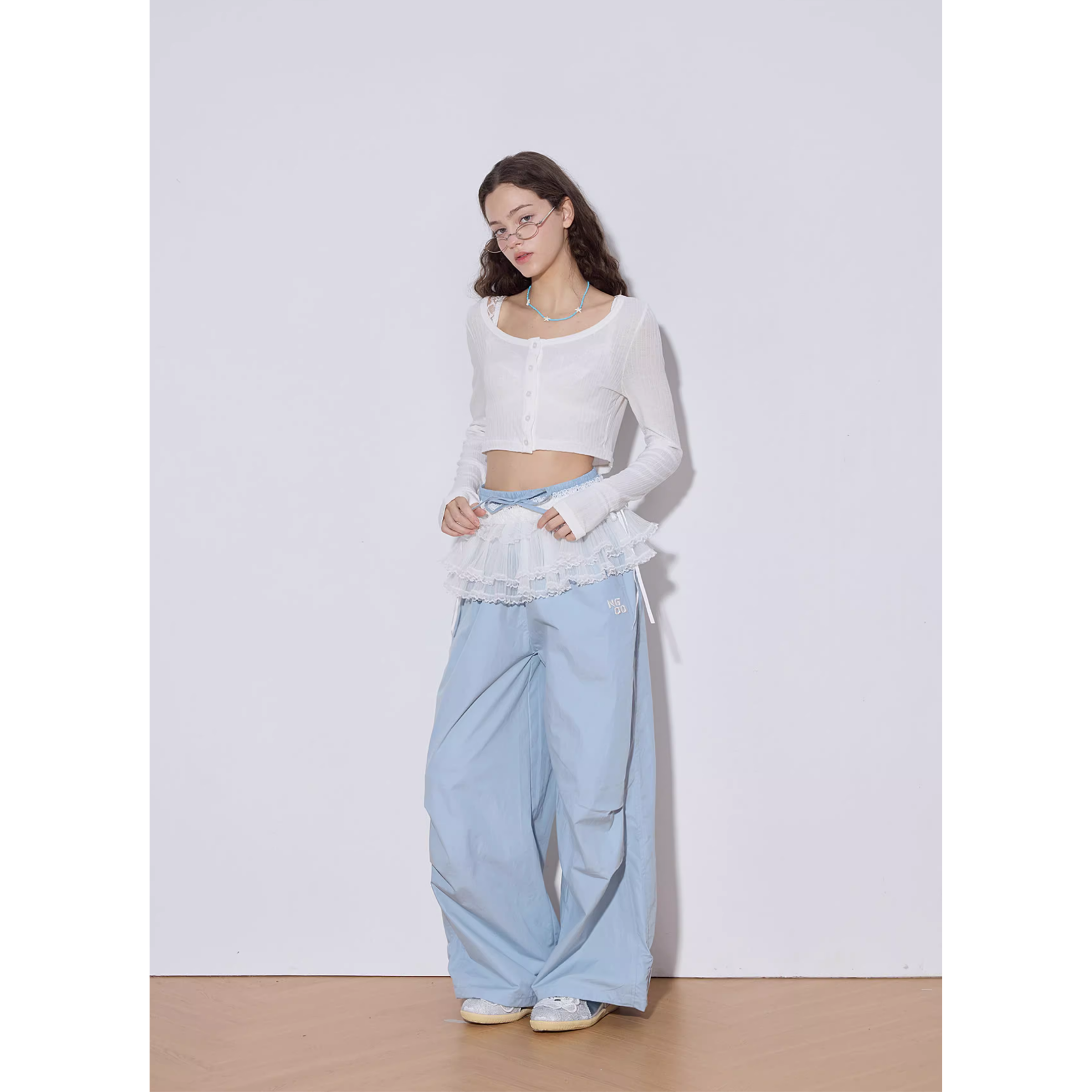 See-through rib cardigan