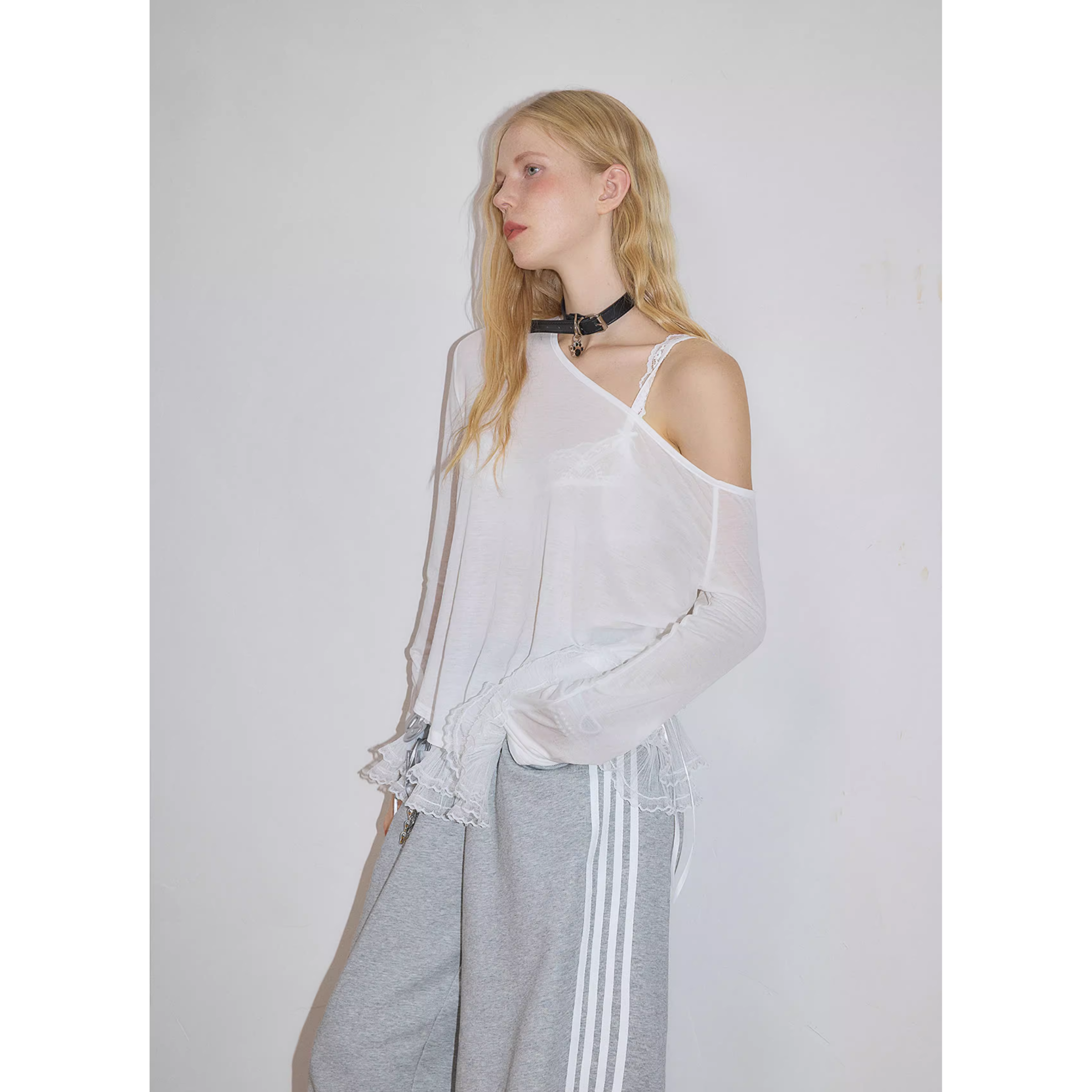Asymmetry off shoulder tops