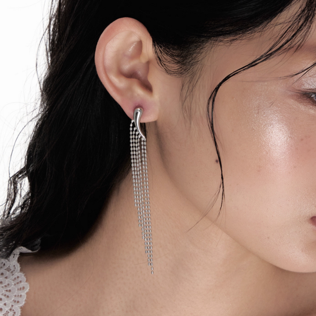 S925 cubic zirconia cascade pierce
