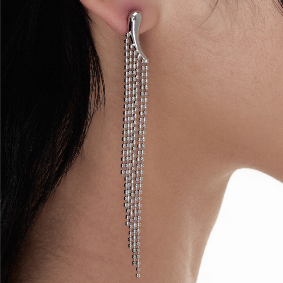 S925 cubic zirconia cascade pierce