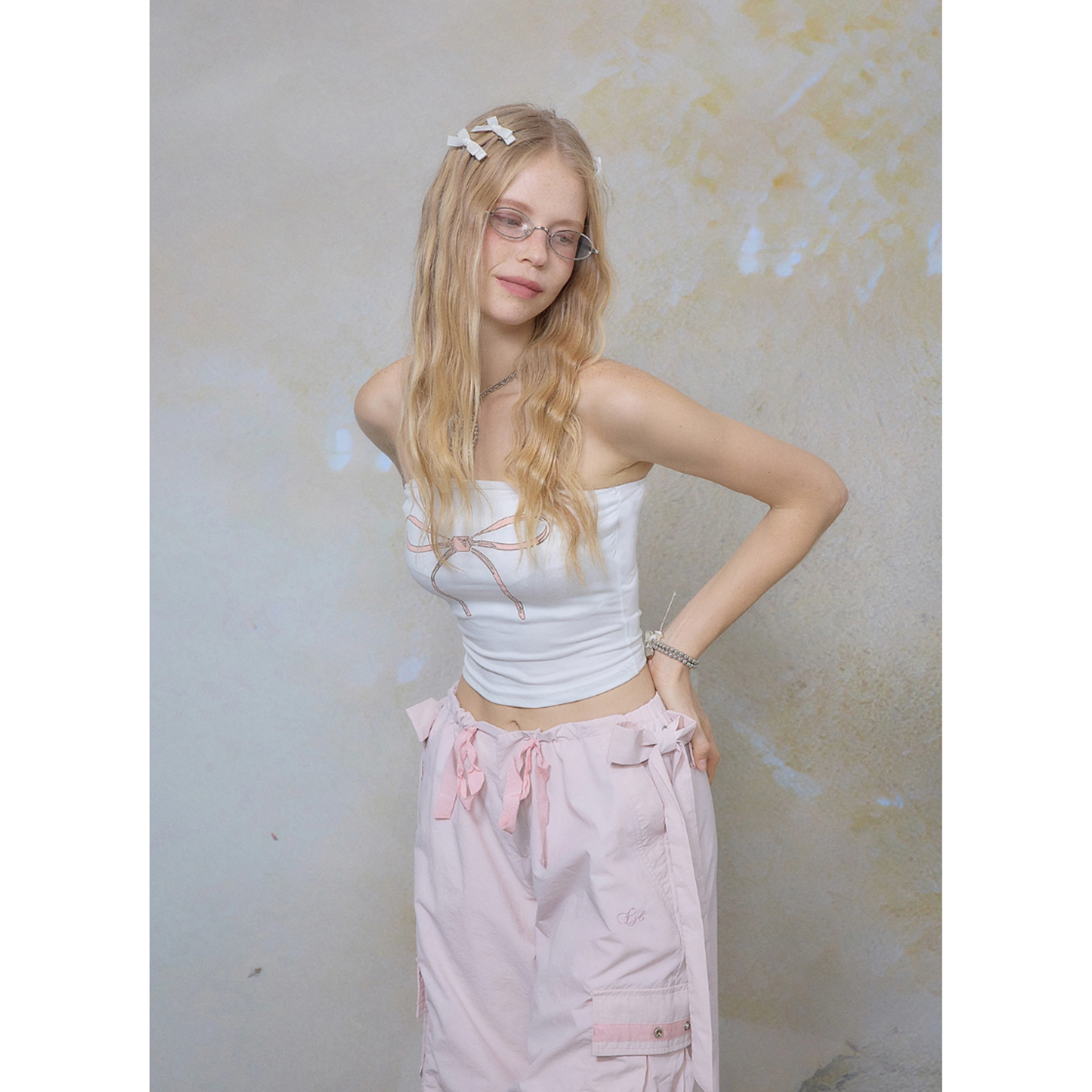 Ribbon embroidery tube tops