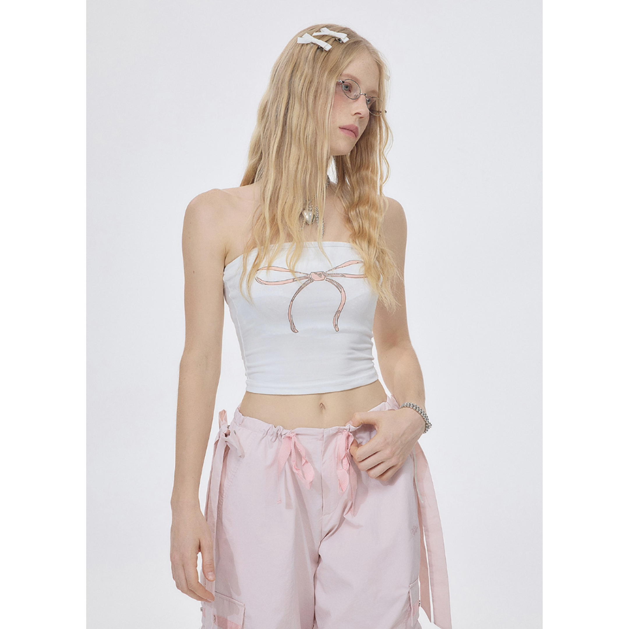 Ribbon embroidery tube tops