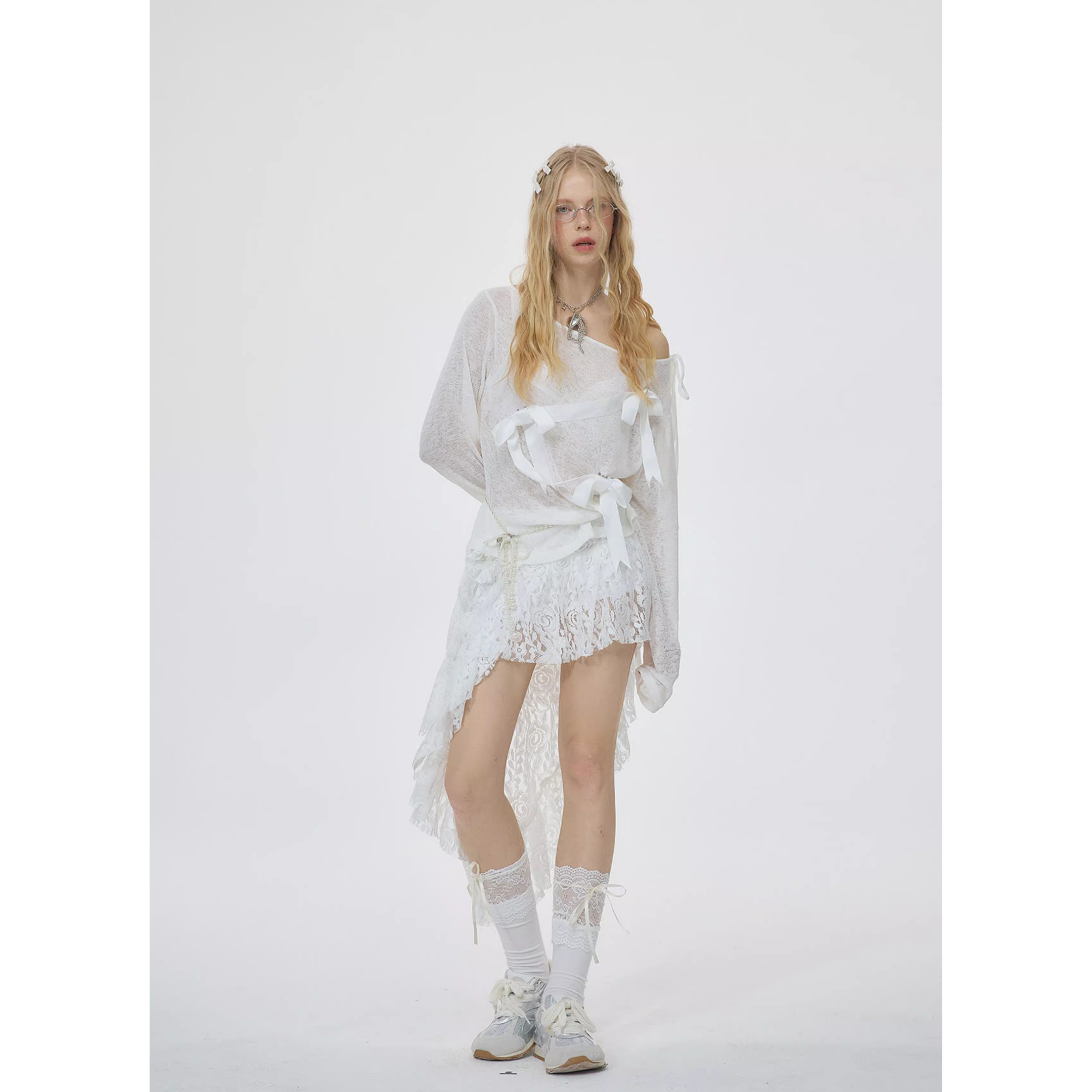 Ribbon sheer tops