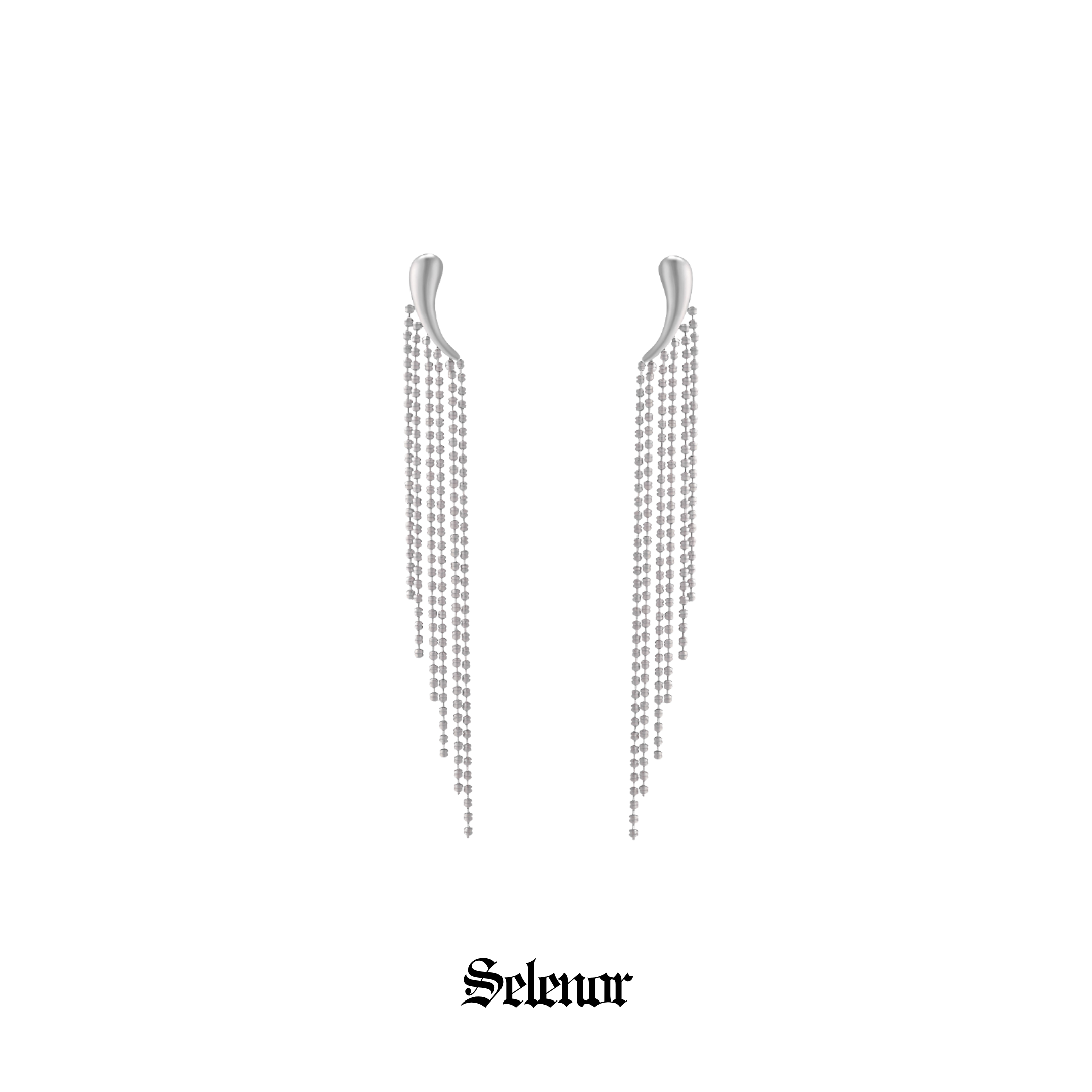S925 cubic zirconia cascade pierce