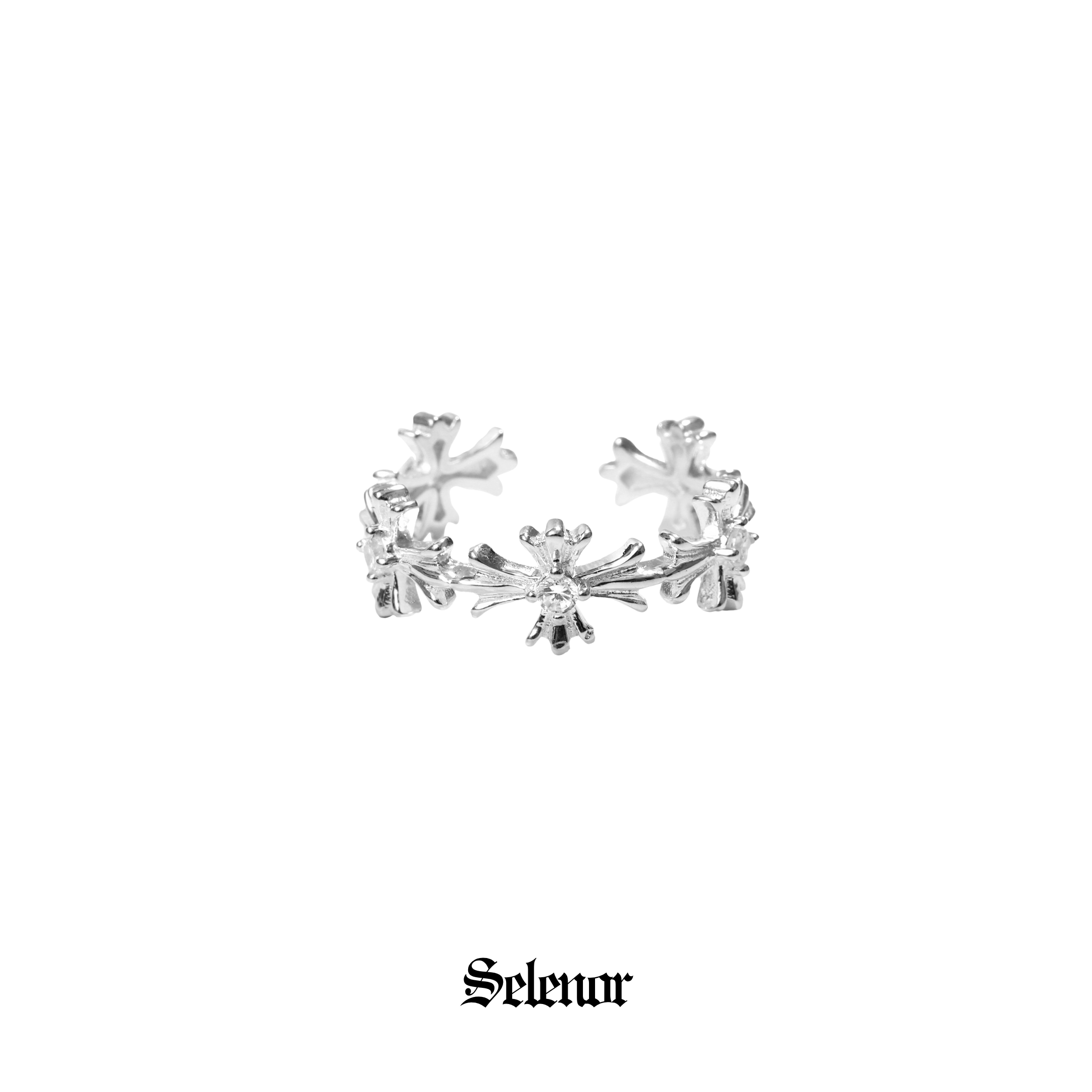 S925 Stellar cross ring