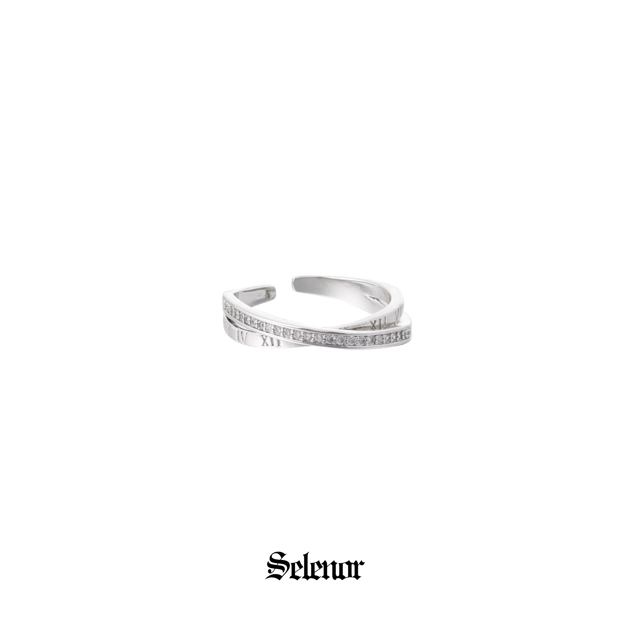 Cubic zirconia lunare ring