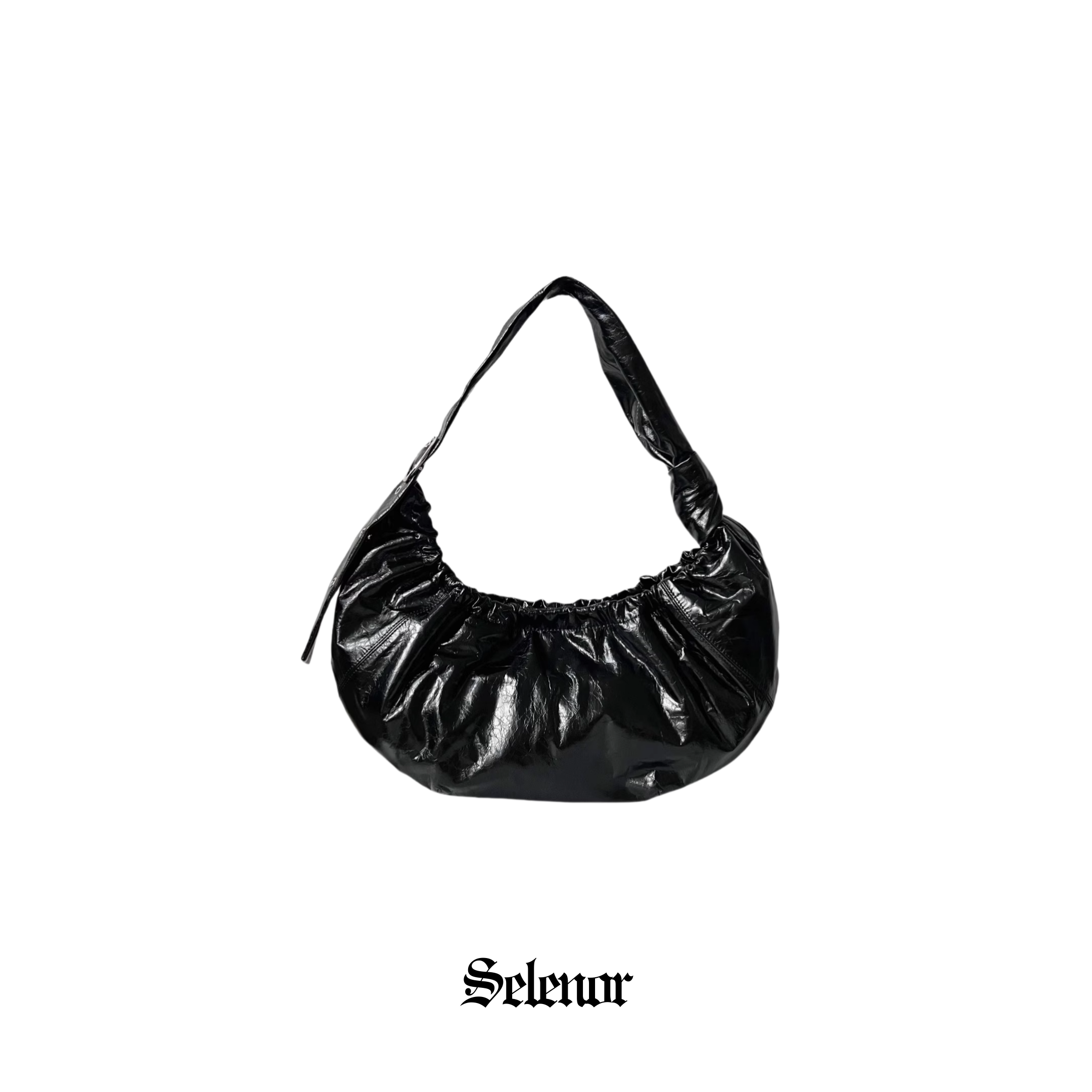 Midnight Ruche Shoulder Bag