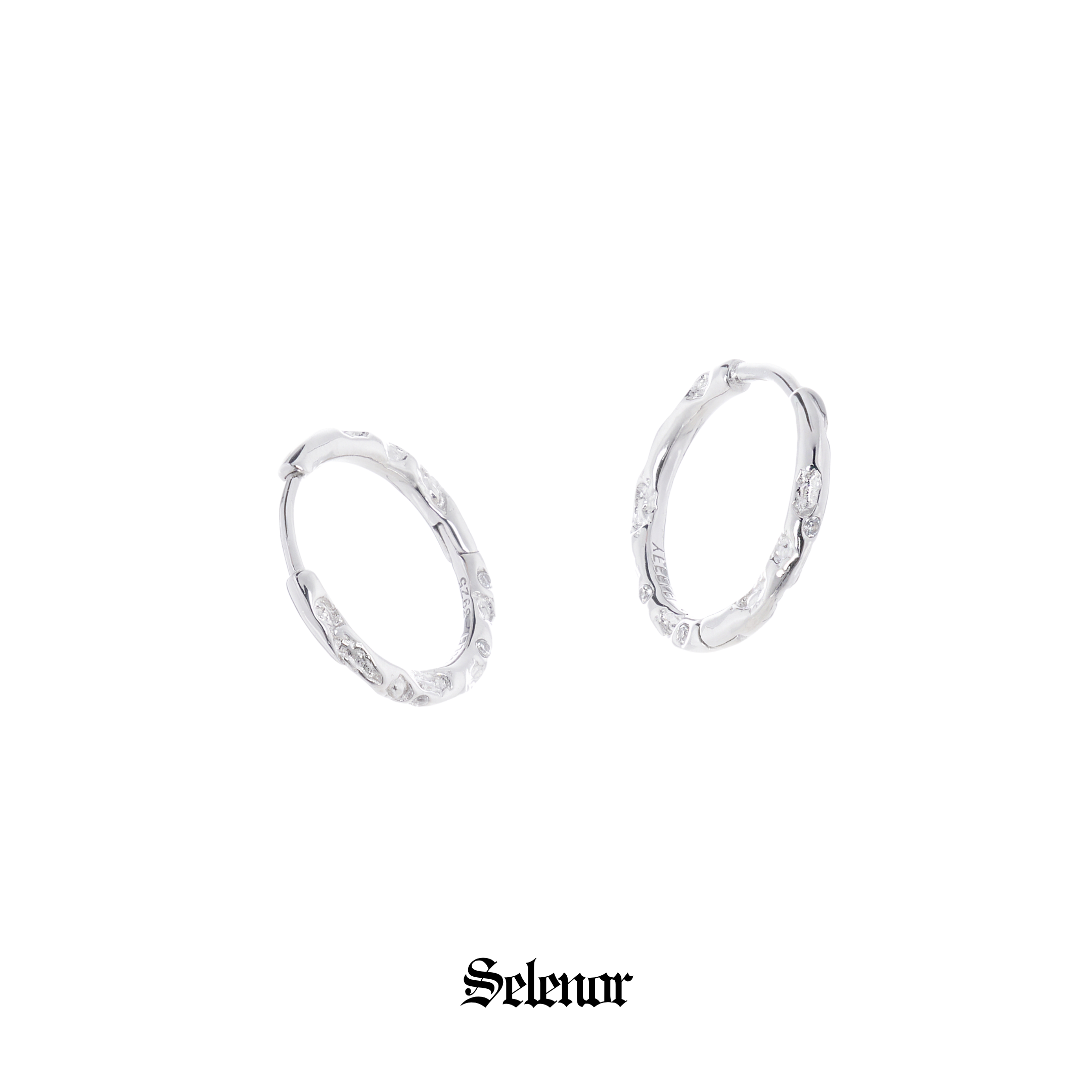 S925 cubic zirconia lustra hoop pierce