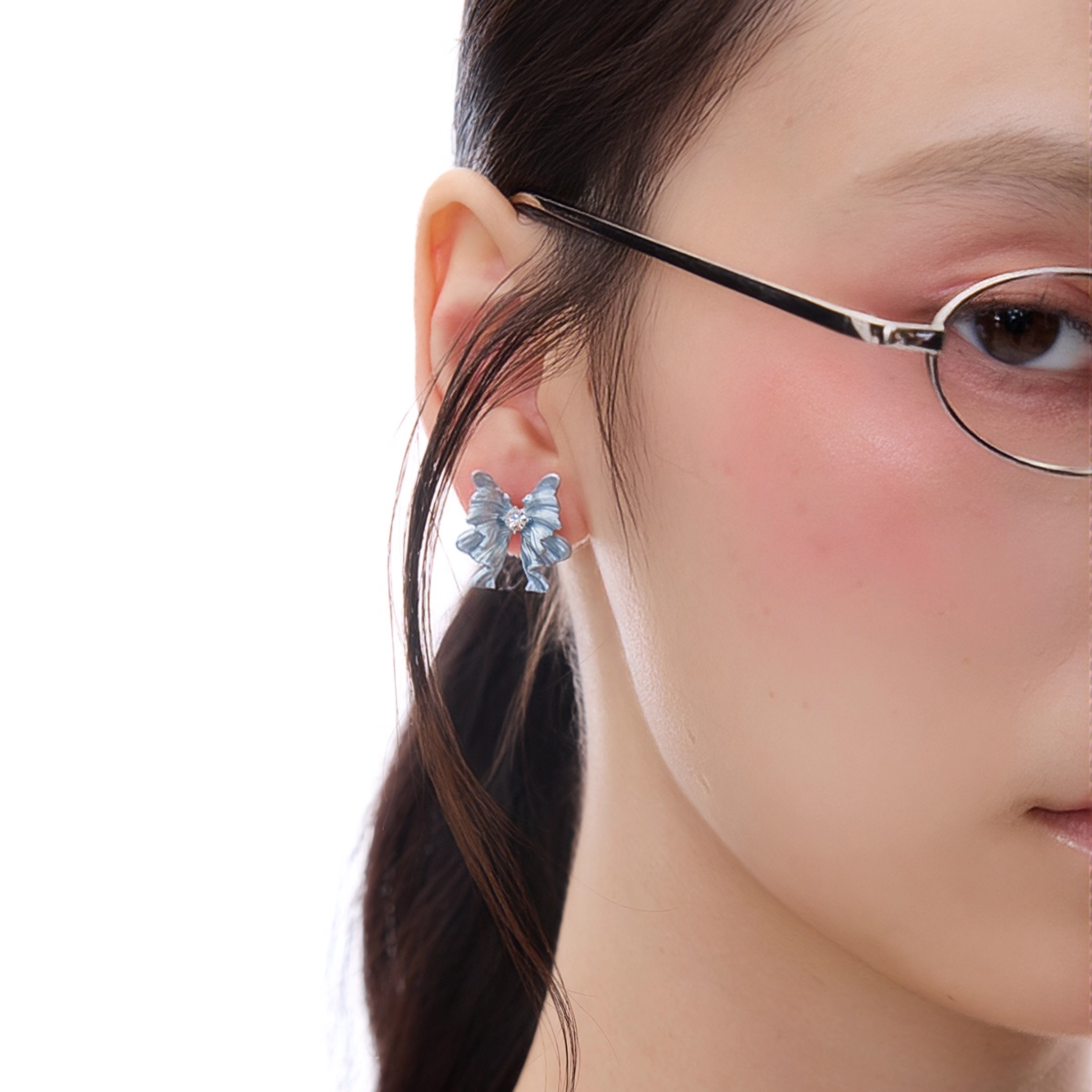 S925 Cubic zirconia lueur bleue pierce[set item]