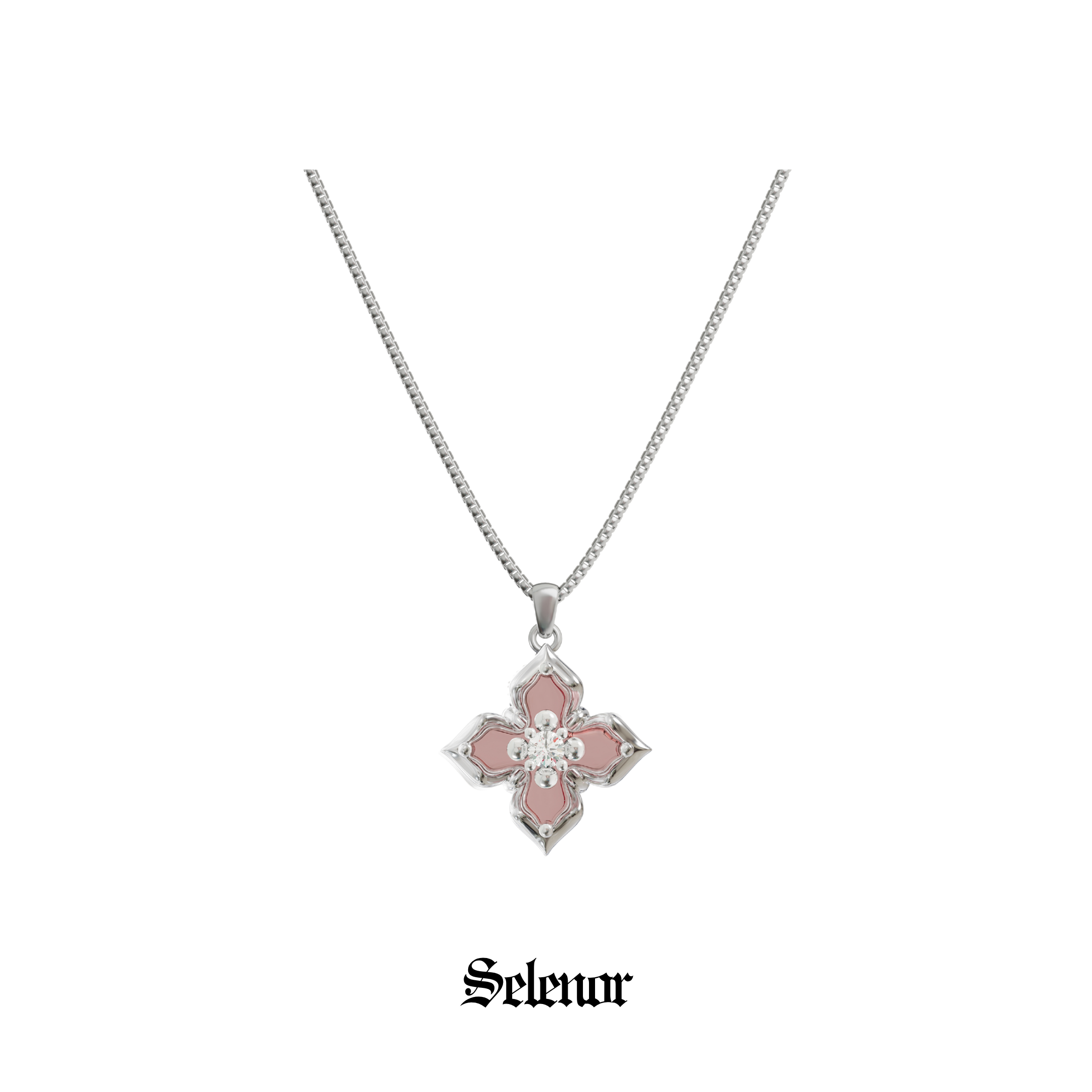 Cubic zirconia rosine necklace[set item]