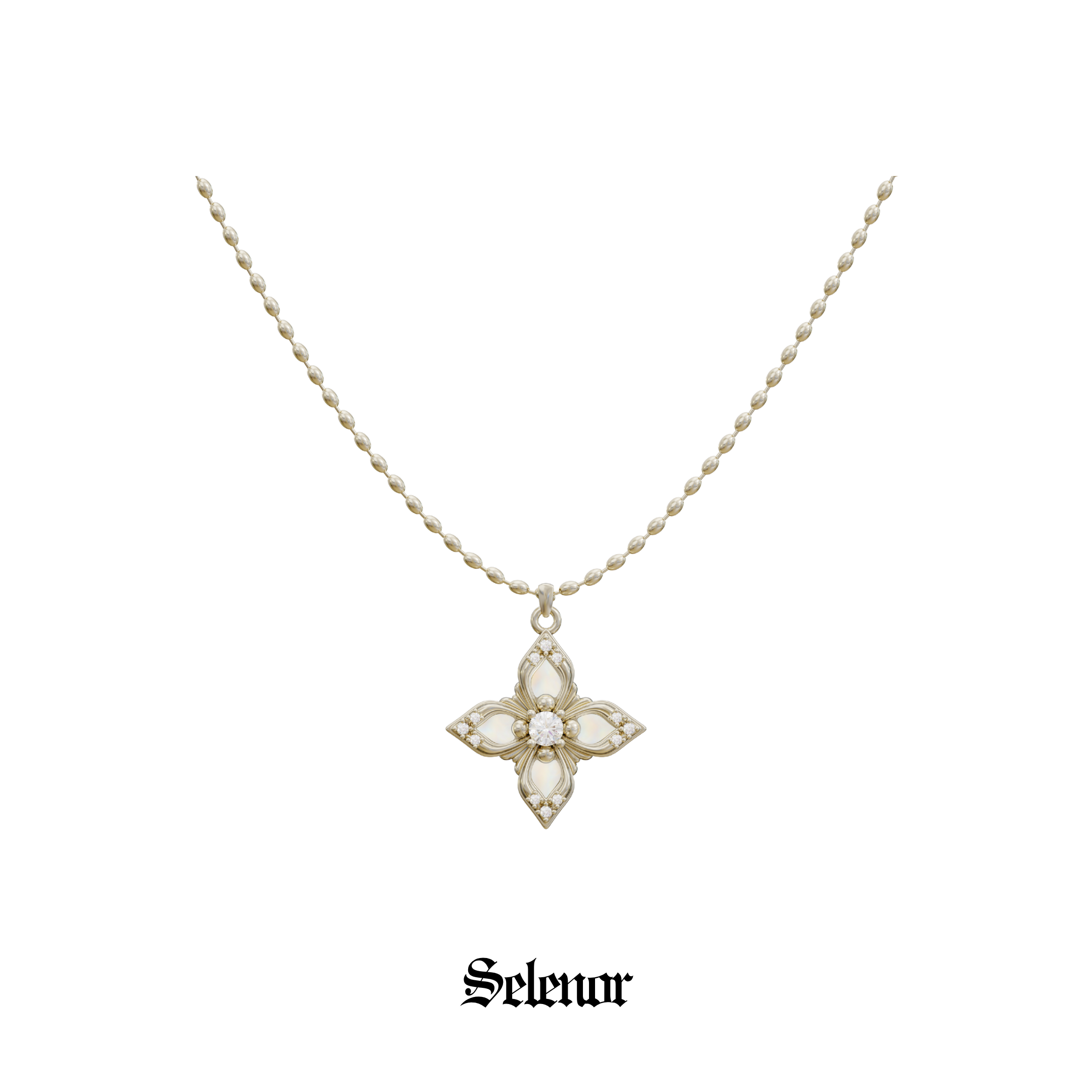 Cubic zirconia elvien necklace[set item]