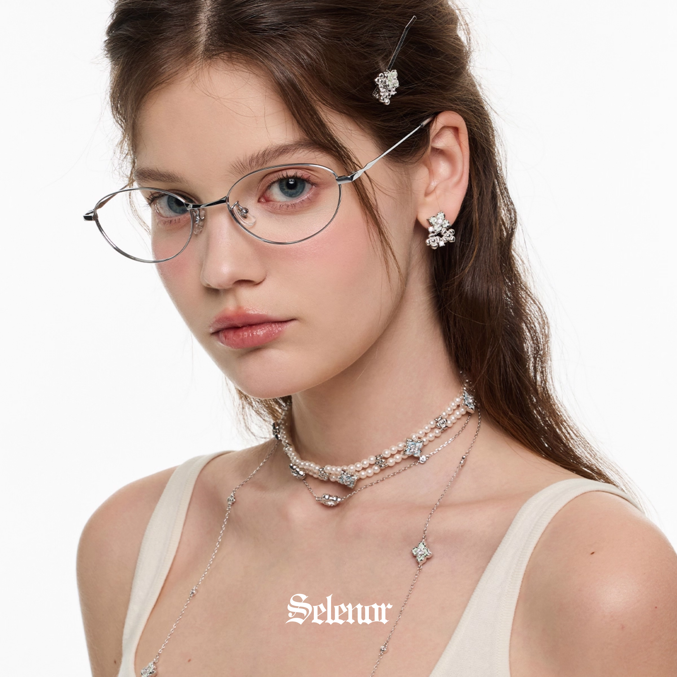 Cubic zirconia floréal choker[set item]