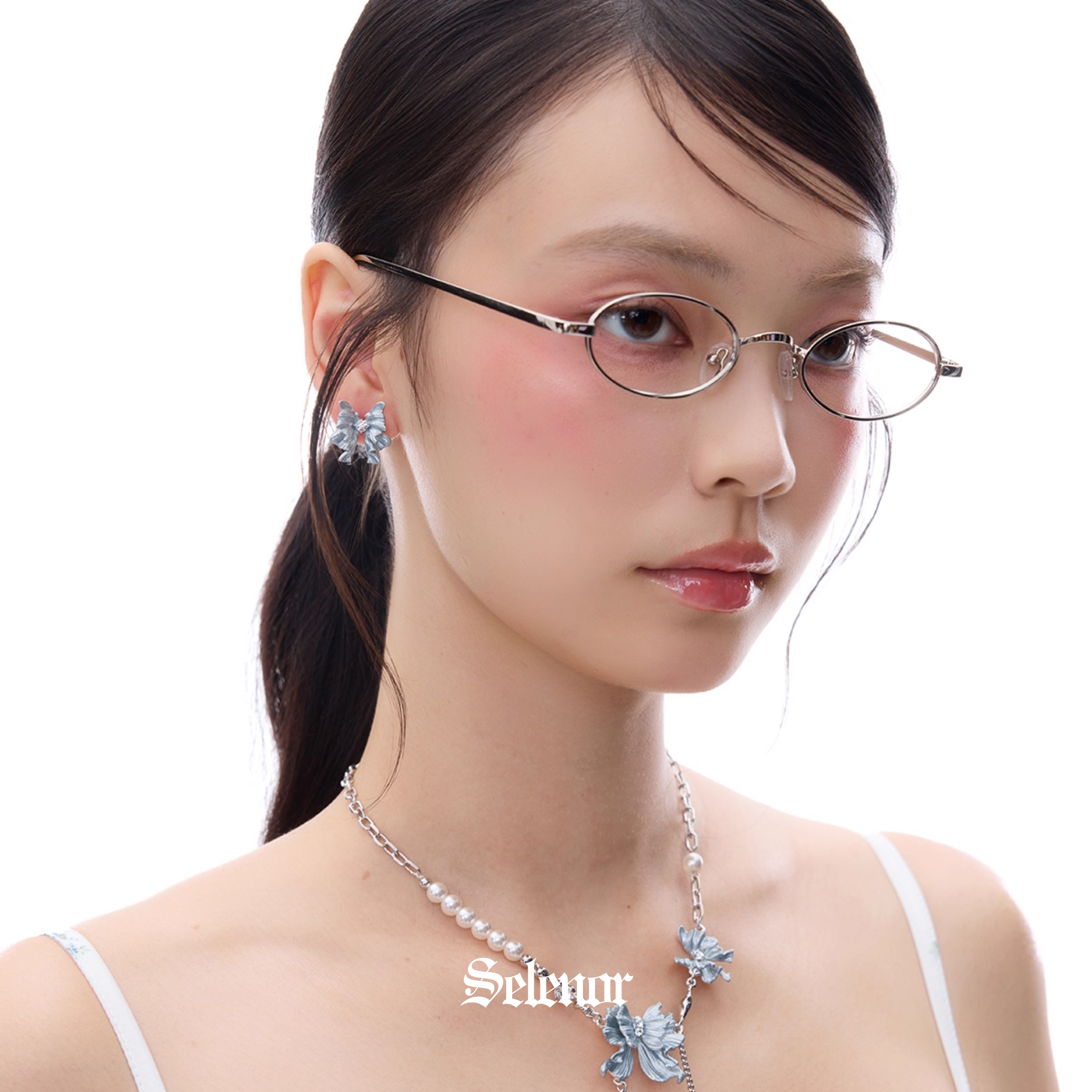 S925 Cubic zirconia lueur bleue pierce[set item]
