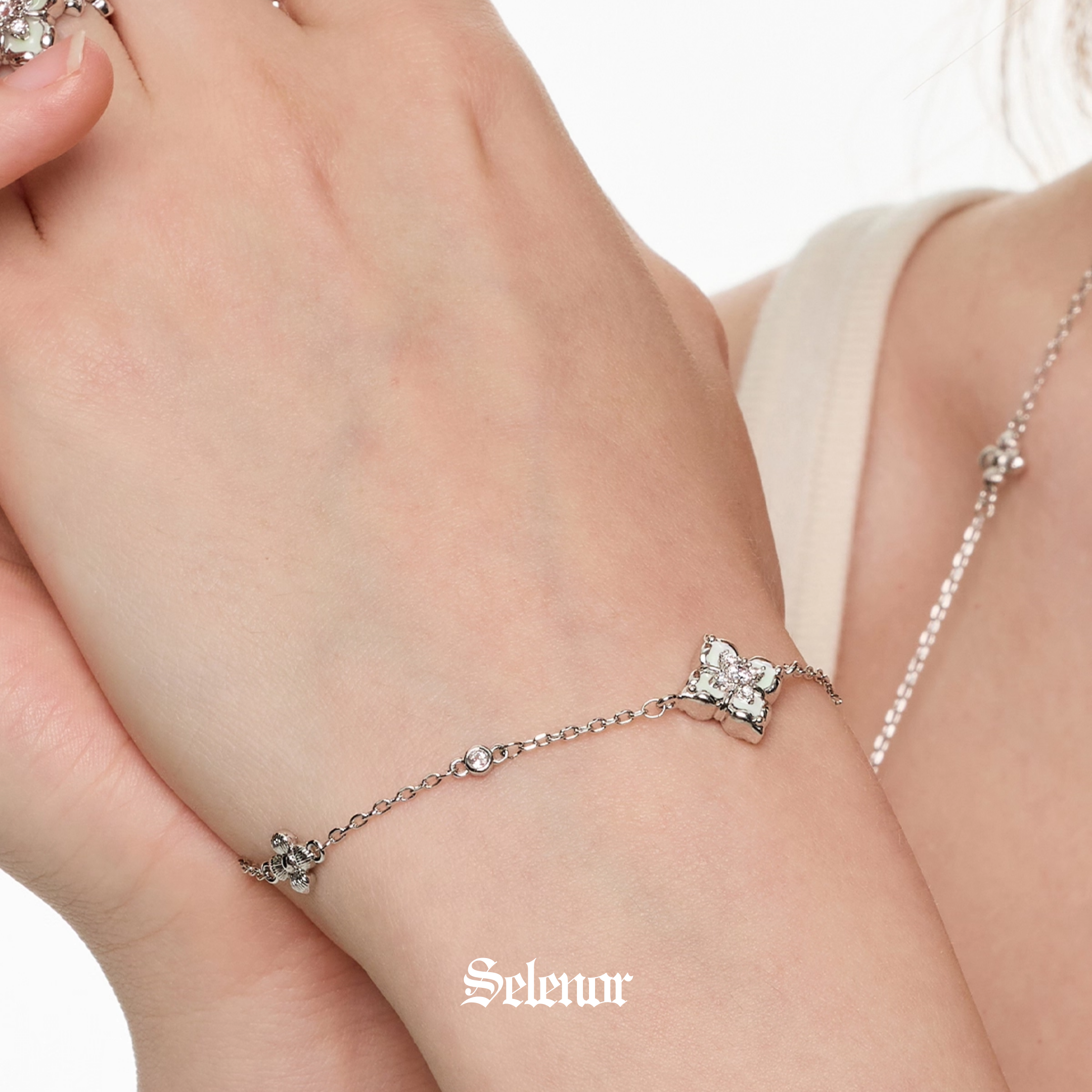 Cubic zirconia floréal bracelet[set item]