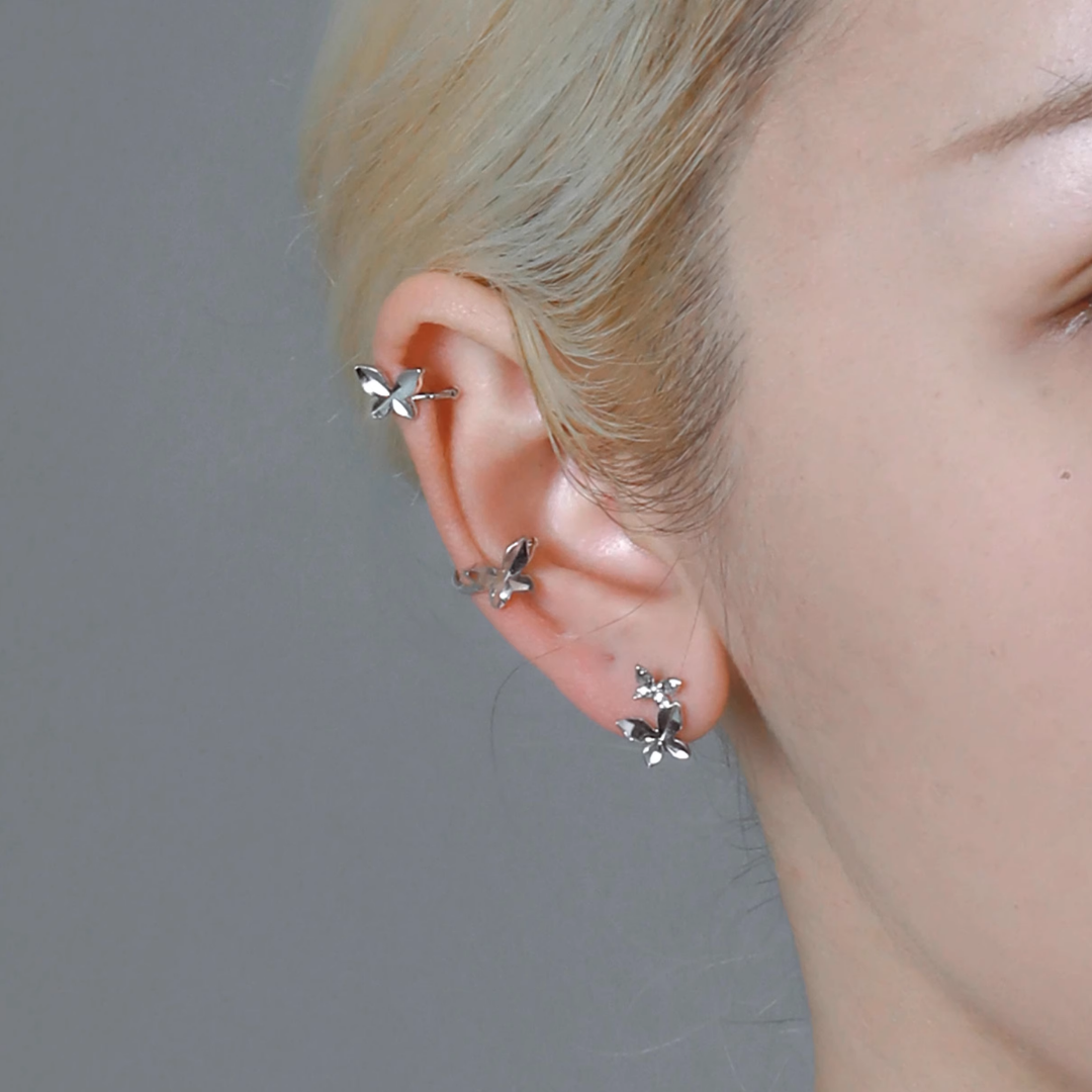 S925 Aurelia ear cuff & pierce[set item]