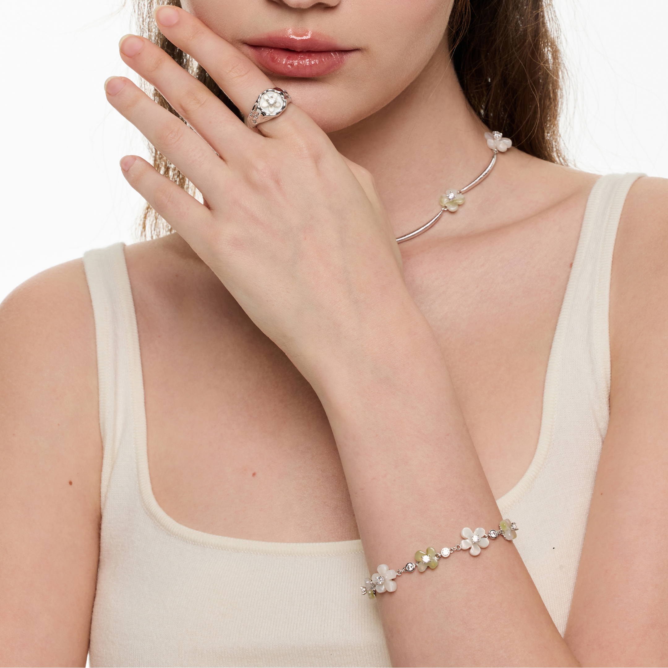 Cubic zirconia bloomelisse bracelet[set item]