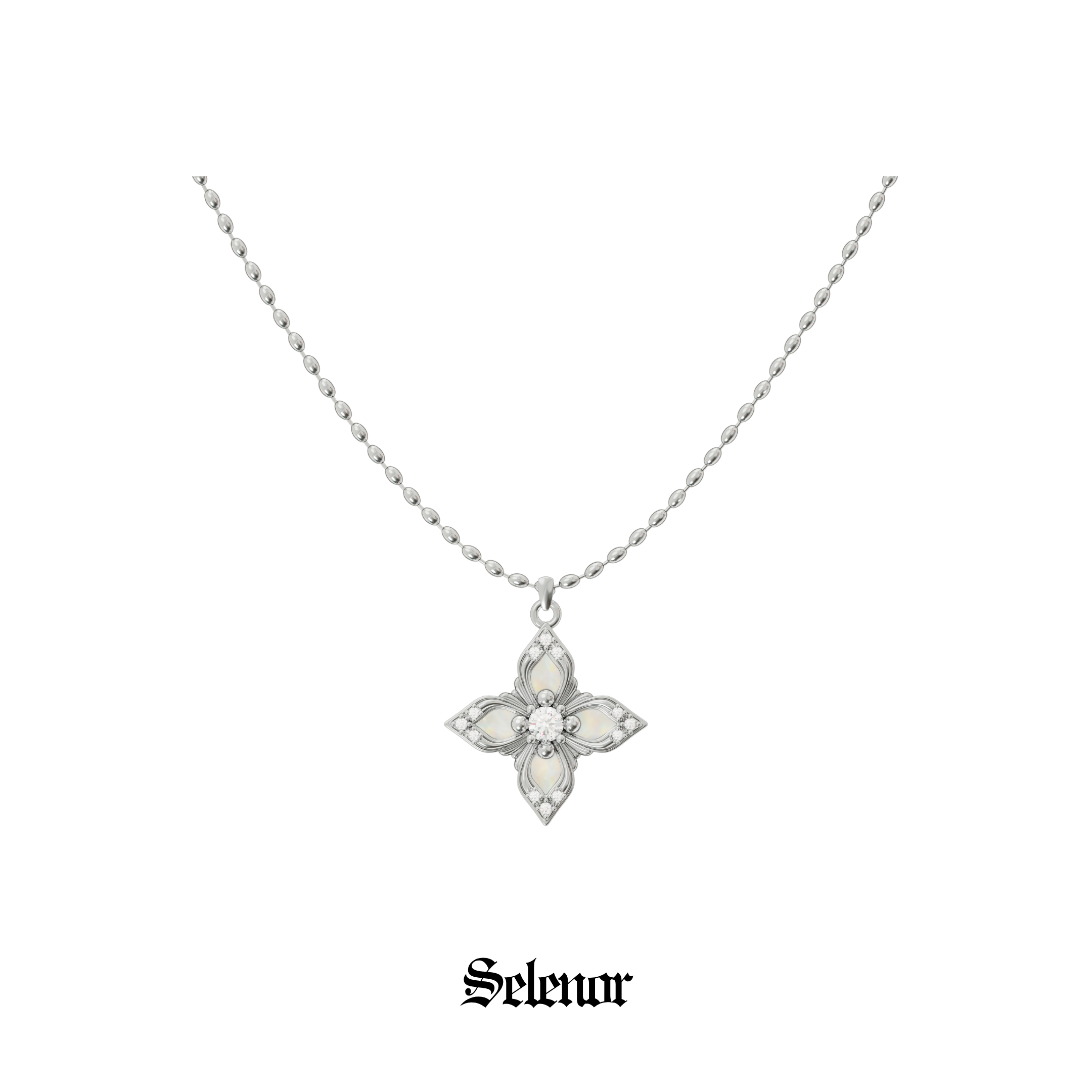 Cubic zirconia elvien necklace[set item]