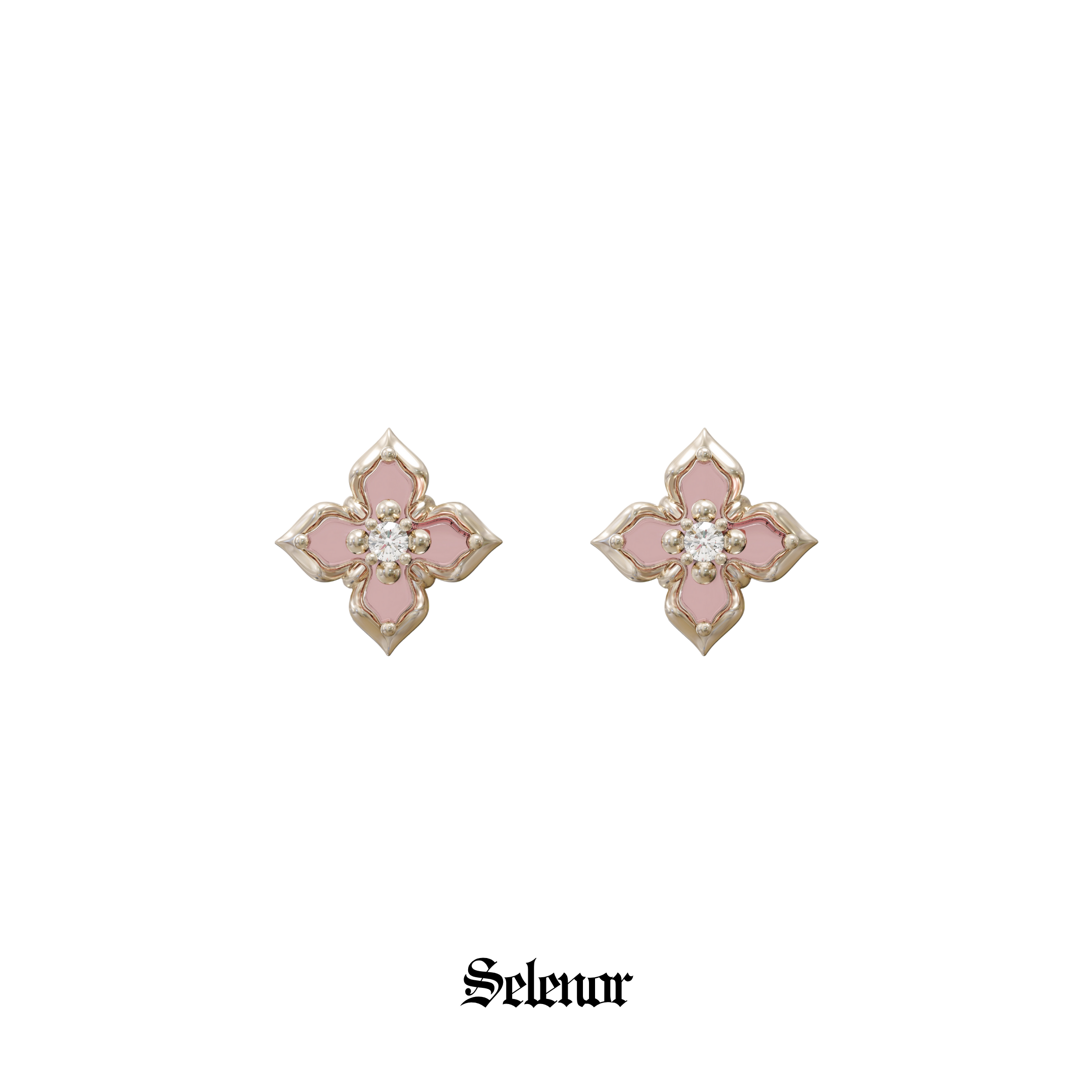 Cubic zirconia rosine pierce[set item]