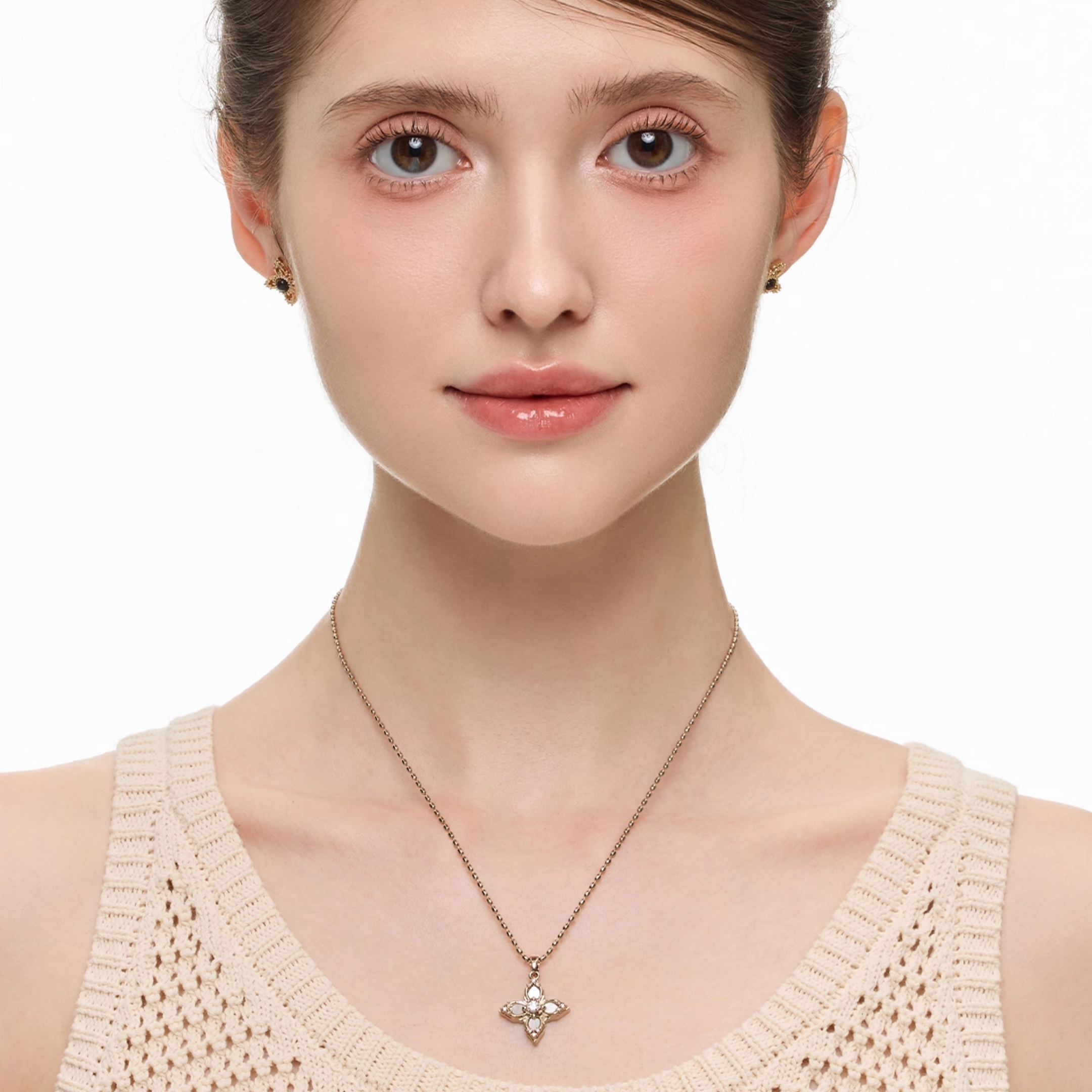 Cubic zirconia elvien necklace[set item]