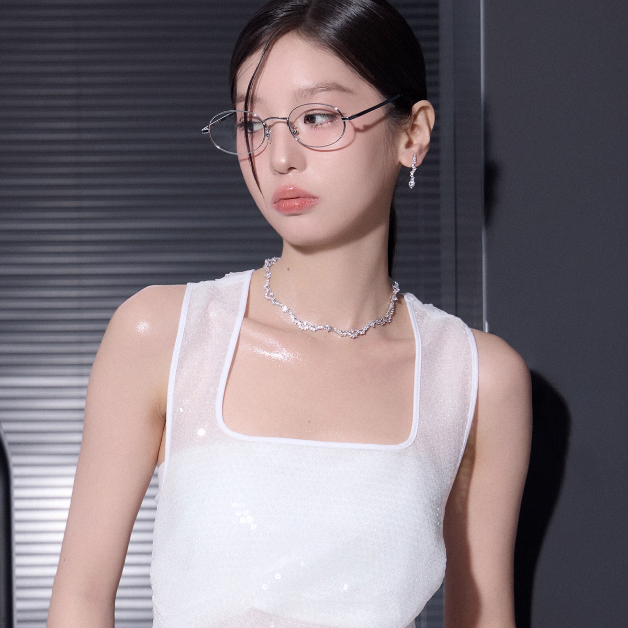 S925 Cubic zirconia stellar necklace[set item]