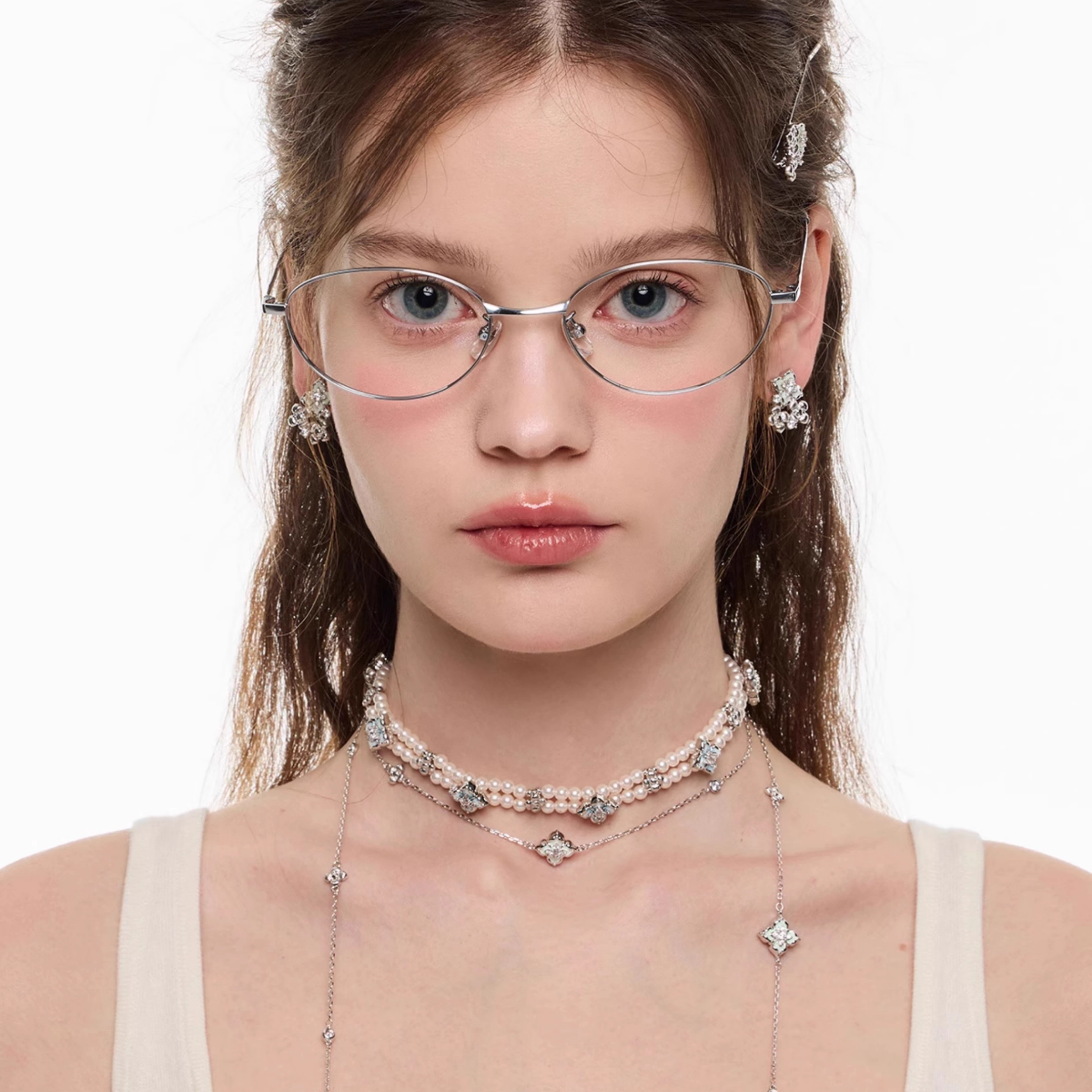 Cubic zirconia floréal choker[set item]