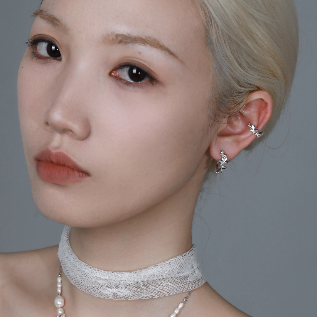 S925 Aurelia ear cuff & pierce[set item]