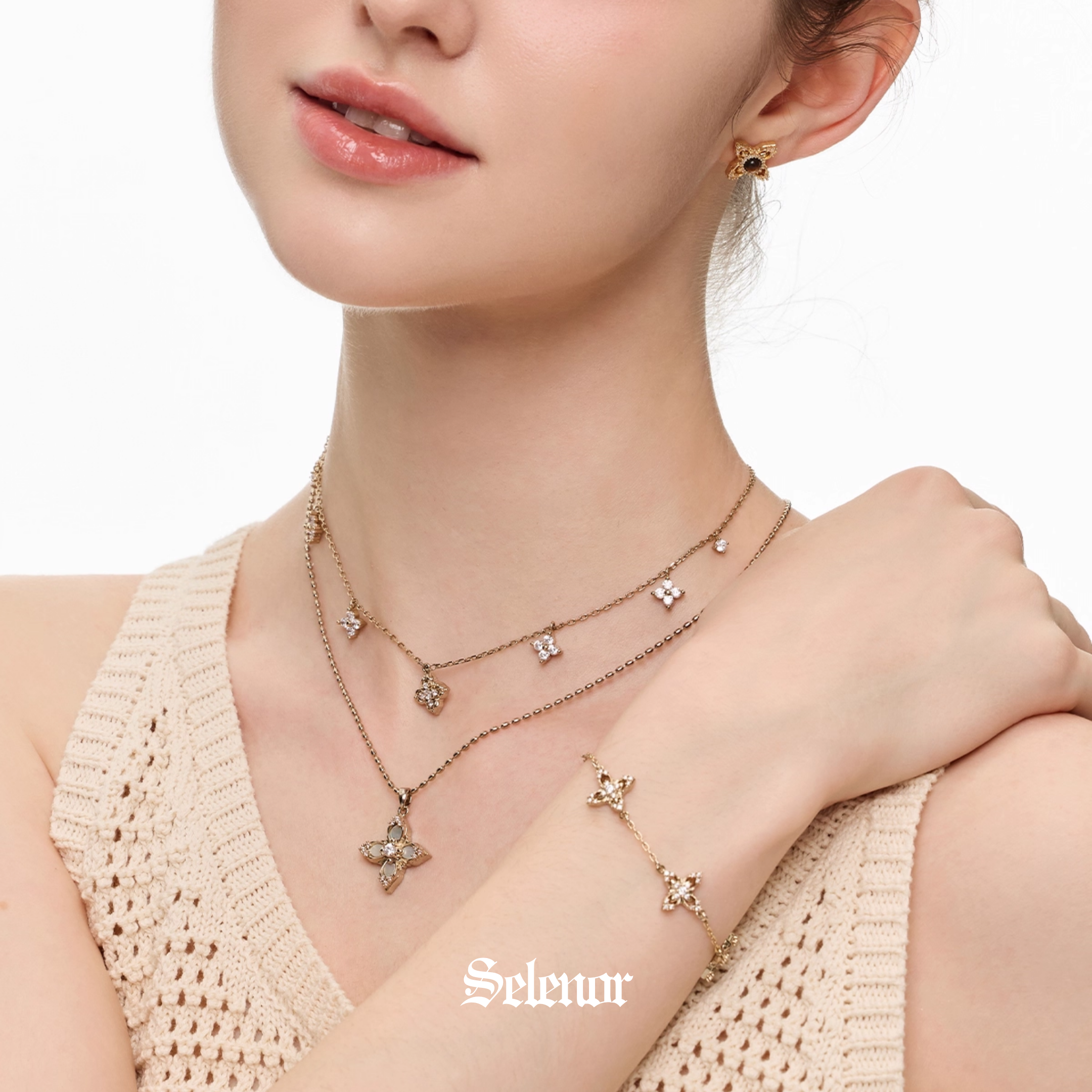 Cubic zirconia elvien bracelet[set item]