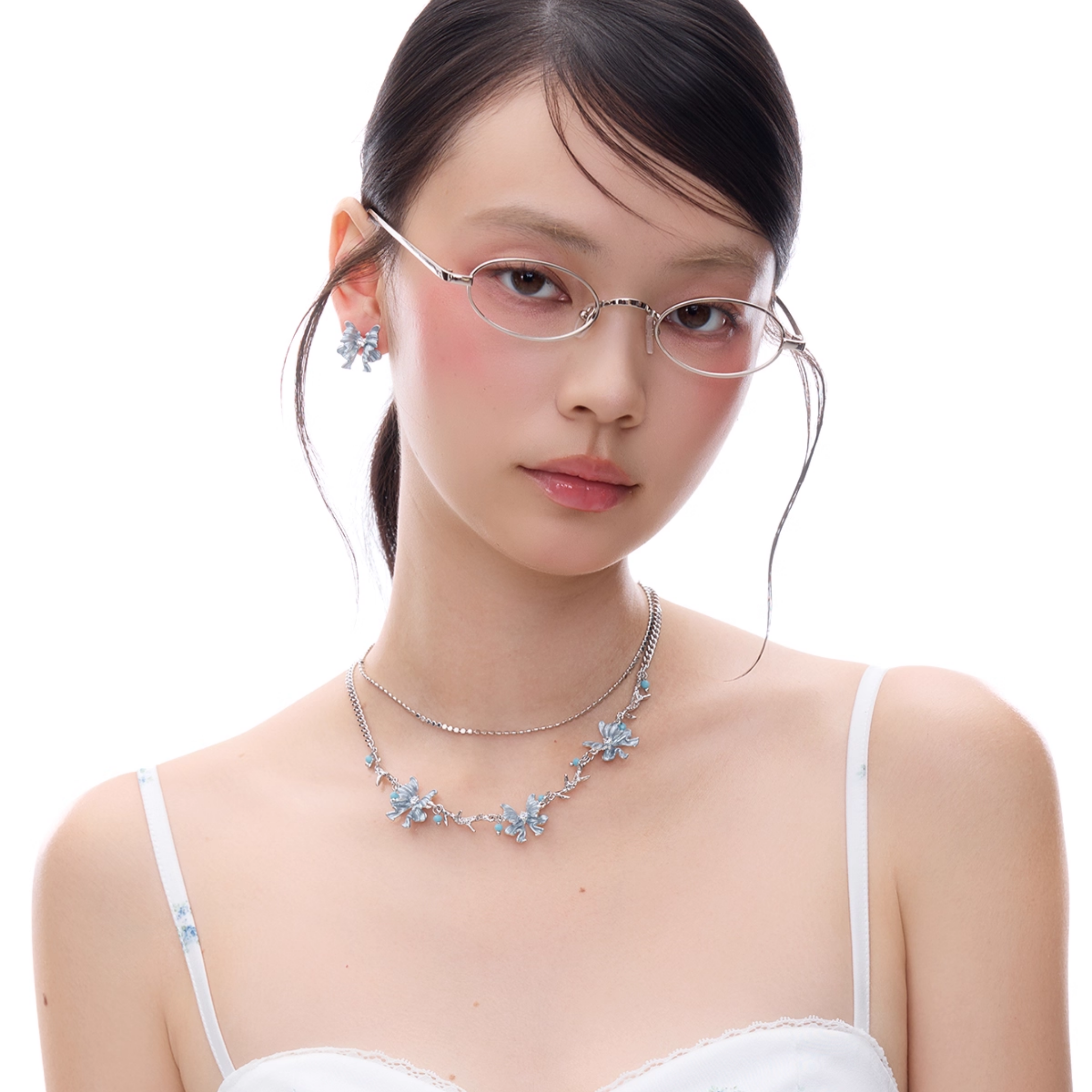 S925 Cubic zirconia lueur bleue pierce[set item]