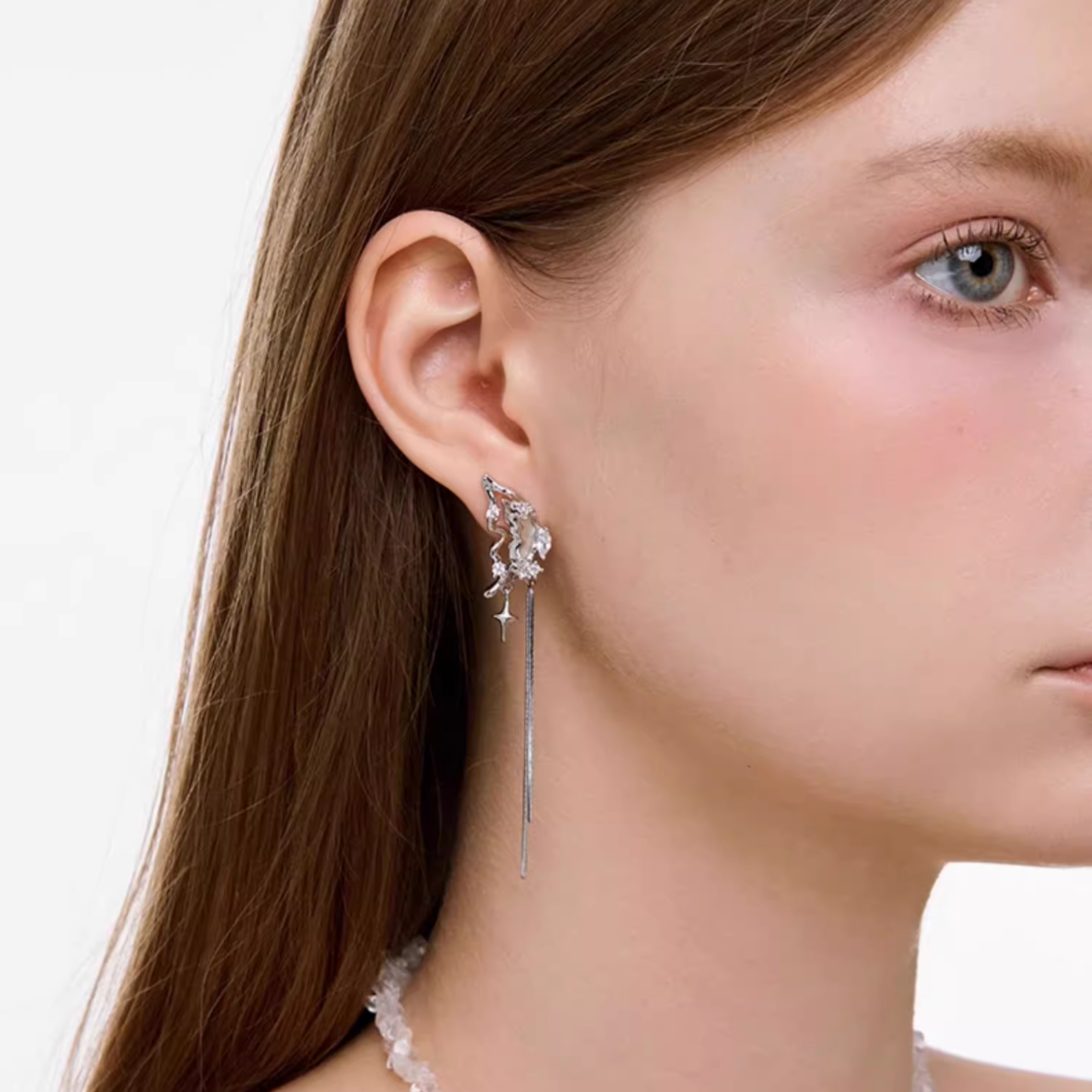 S925 Cubic zirconia butterfly lunaria pierce[set item]