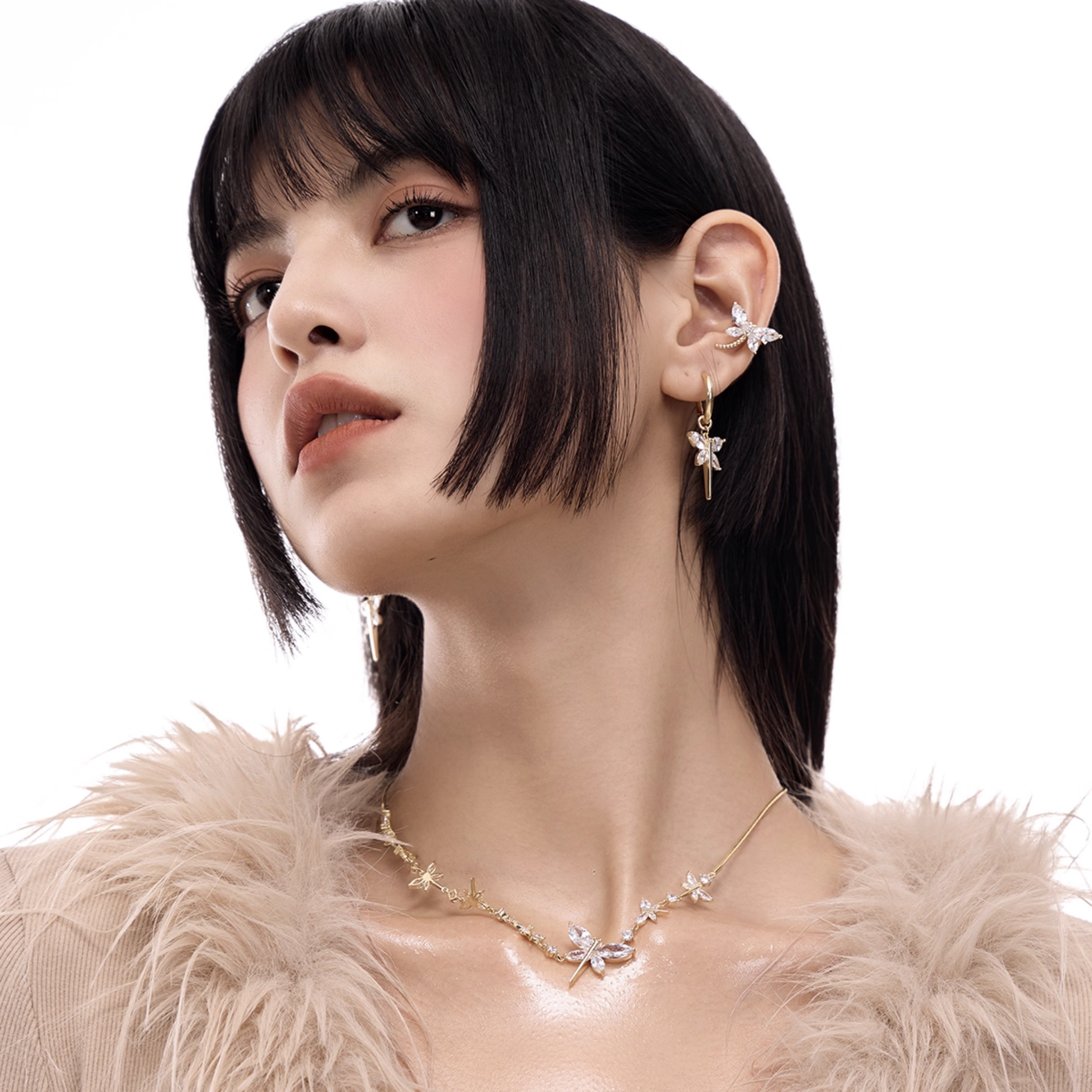 Cubic zirconia sylpha ear cuff[set item]