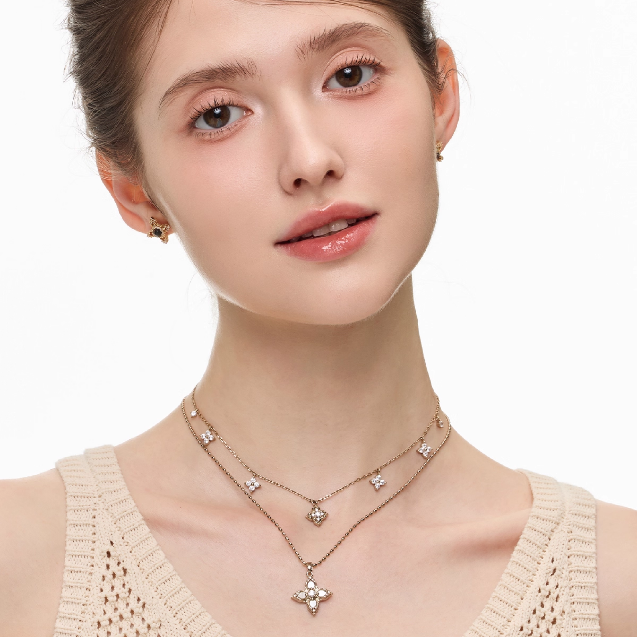 Cubic zirconia elvien necklace[set item]