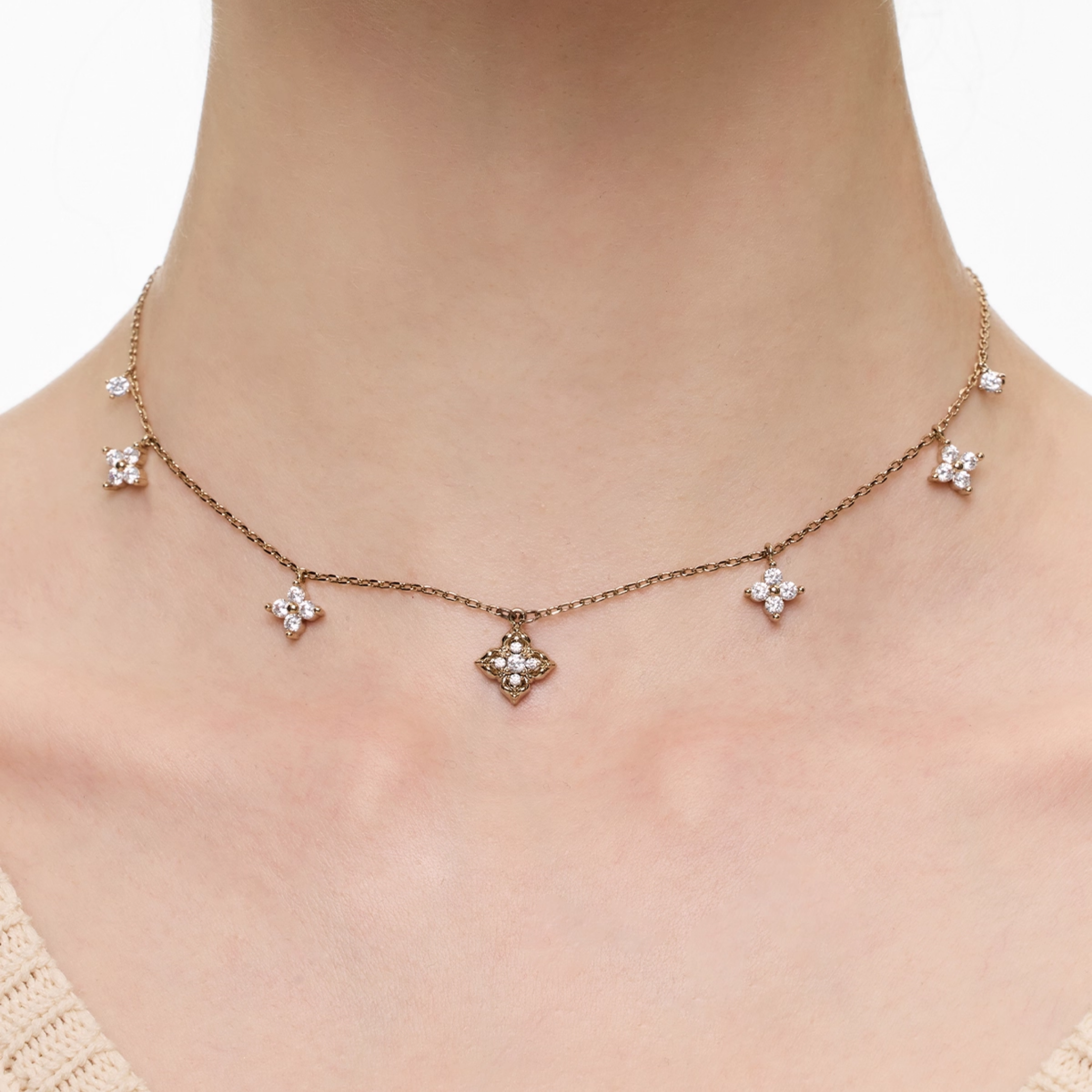 Cubic zirconia elvien necklace[set item]