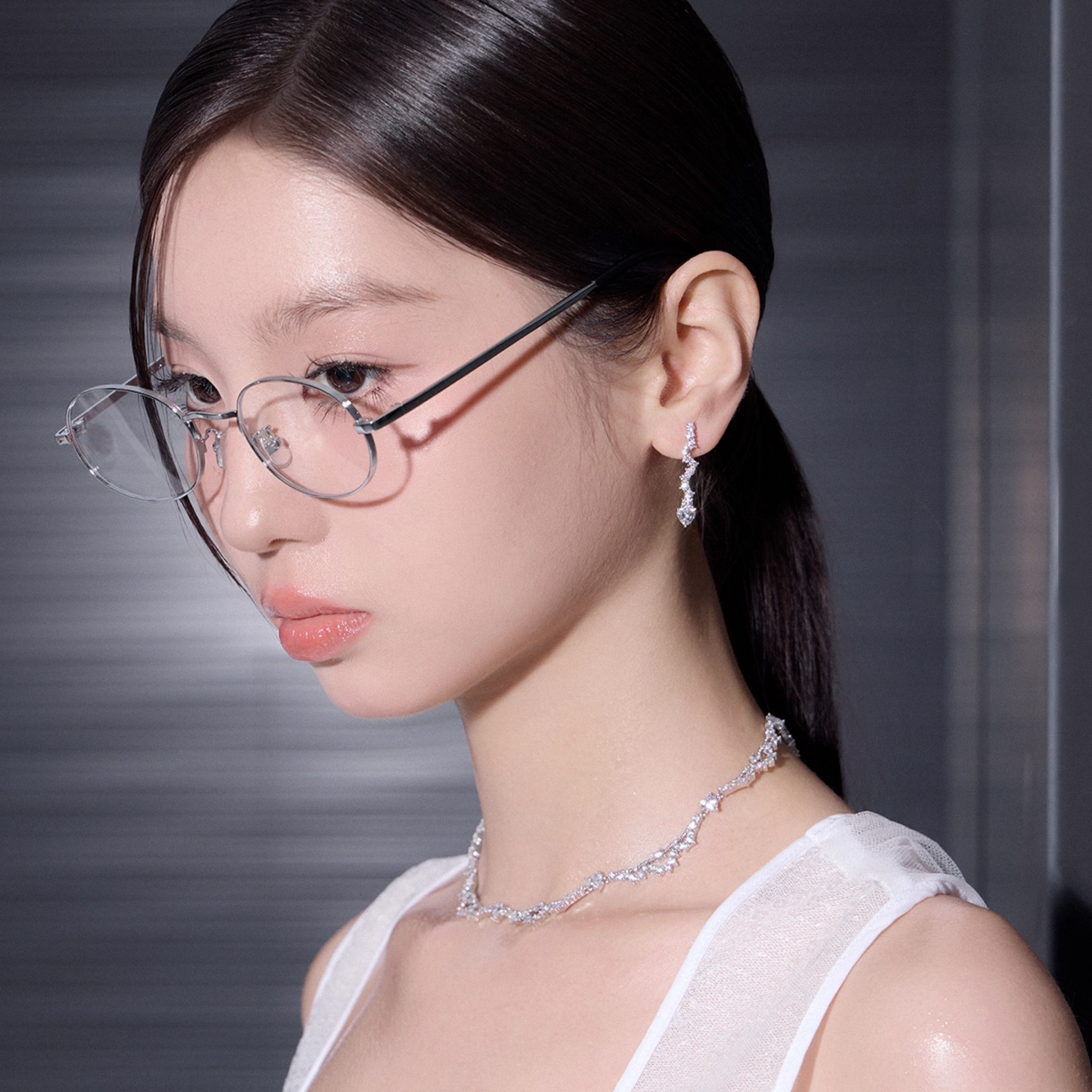 S925 Cubic zirconia stellar necklace[set item]
